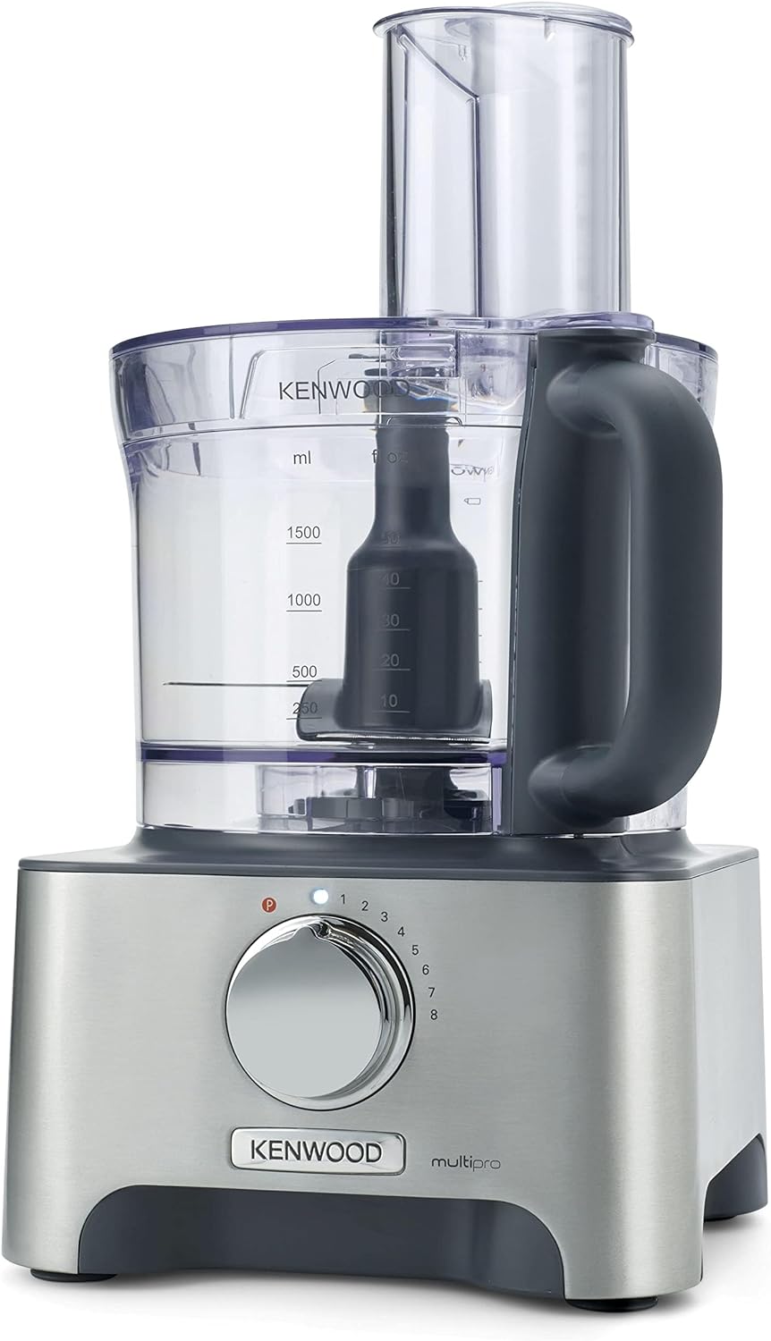Kenwood Food Processor 1000W Multi-Functional With 3 Stainless Steel Disks, Glass Blender, Chopper Bowl, Grinder Mill, Juicer Extractror, Dual Metal Whisk, Dough Maker, Citrus Juicer Fdm788Ba Silver