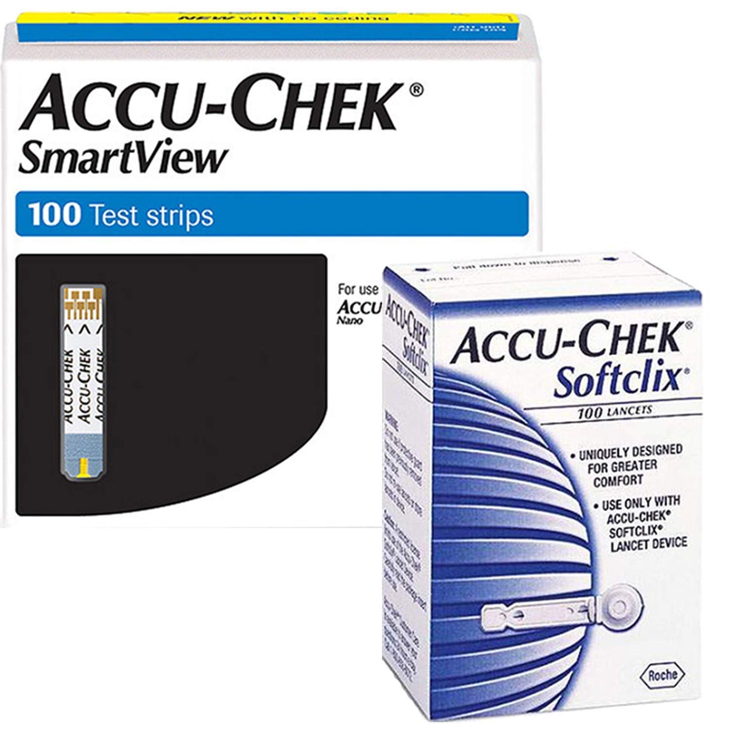 Accu-Chek Bundle - 100 Smartview Test Strips and 102 Softclix Lancets