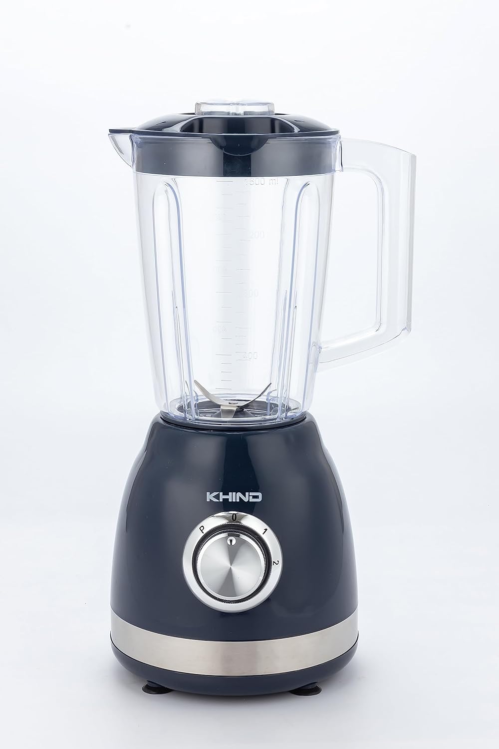 KHIND 330W Blender, 1.5L Jar, 2 Speed, Jar Safety Locking Mechanism, Compact and Sleek Design with Safety Switch, Powerful and Durable Motor, Rust-Free Stainless Steel Blades, Black and White - BL1542
