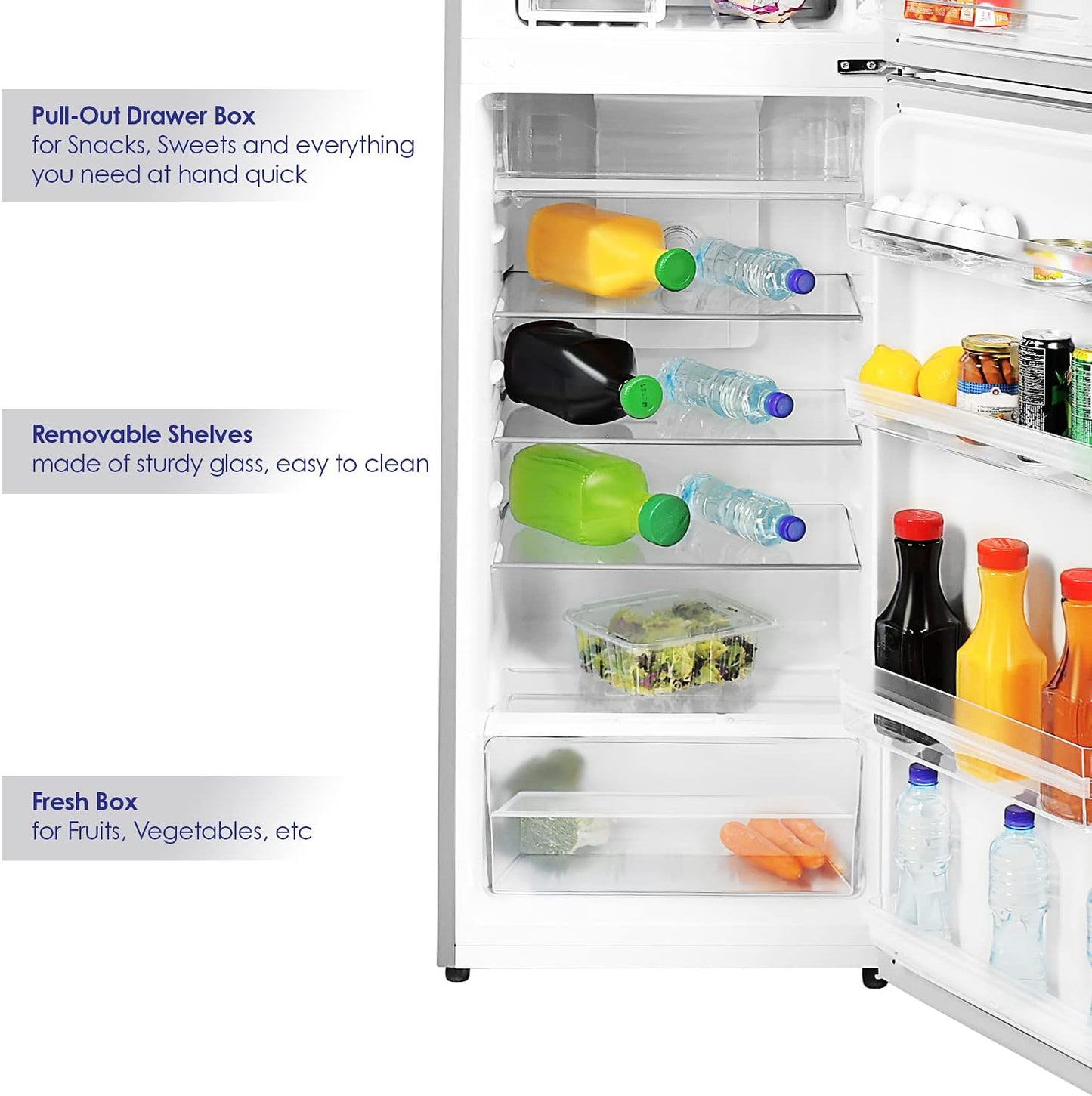 Super General 360 Liters Gross Compact Double Door Refrigerator-Freezer, No-Frost, LED-light, Inox, SGR-360i, 1 Year Warranty