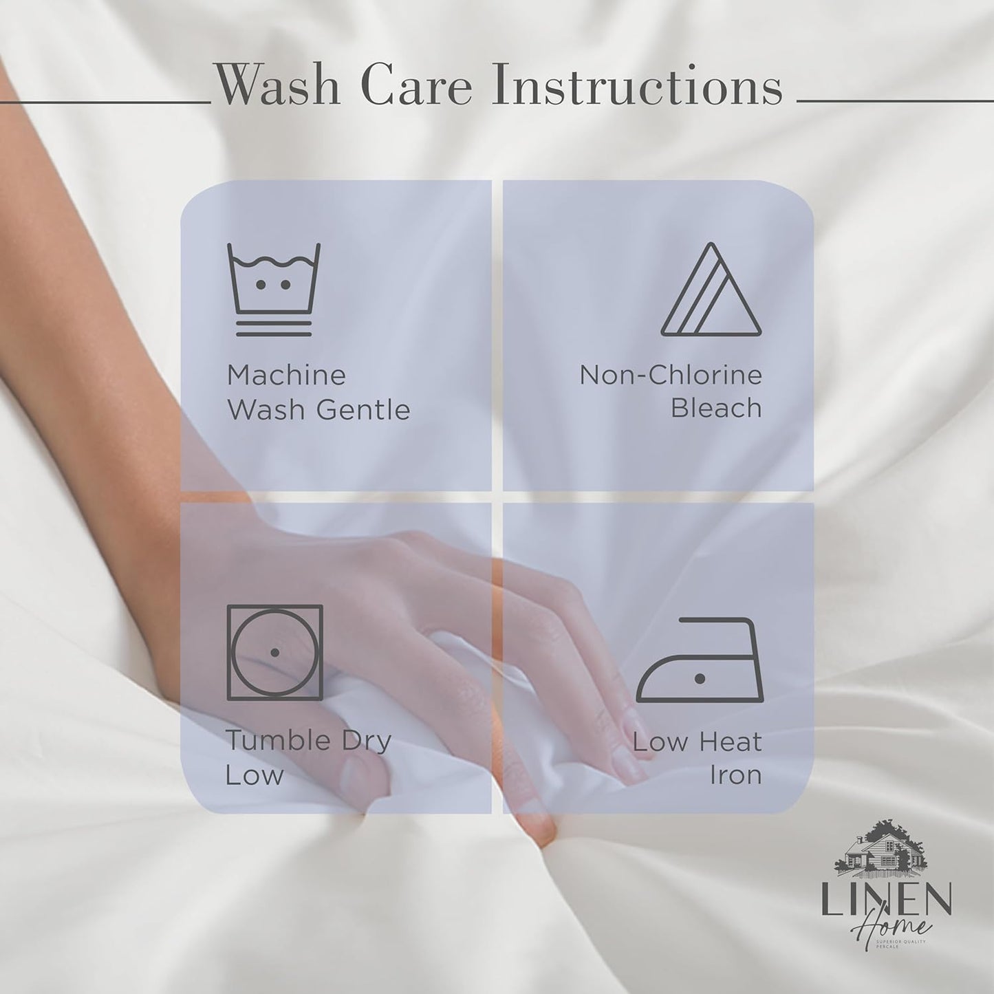 Linen Home 100% Cotton Percale Sheets Twin Size, Dark Blue, Deep Pocket, 3 Pieces Set - 1 Flat, 1 Deep Pocket Fitted Sheet and 1 Pillowcase, Crisp Cool and Strong Bed Linen