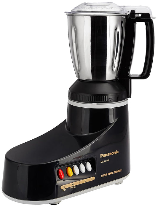 Panasonic MX-AC400 550-Watt Super Mixer Grinder with 4 Jars (Black)