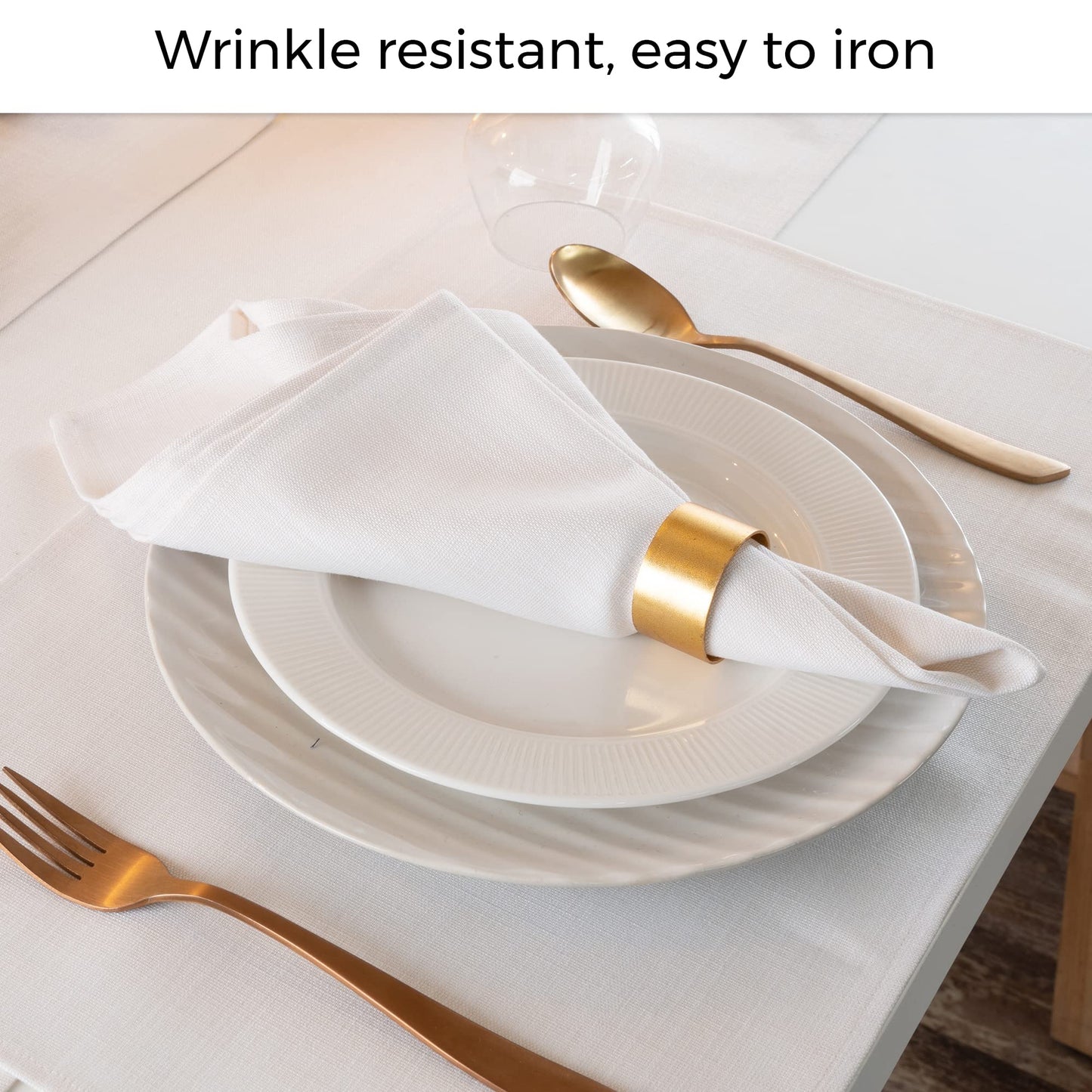 D'Moksha Homes Cloth Napkins 20 x 20 Inch Set of 4 - Premium Faux Linen Black Napkins - Wrinkle Resistant, Machine Washable Cloth - 100% Recycled Fabric Soft & Durable for Fall, Halloween