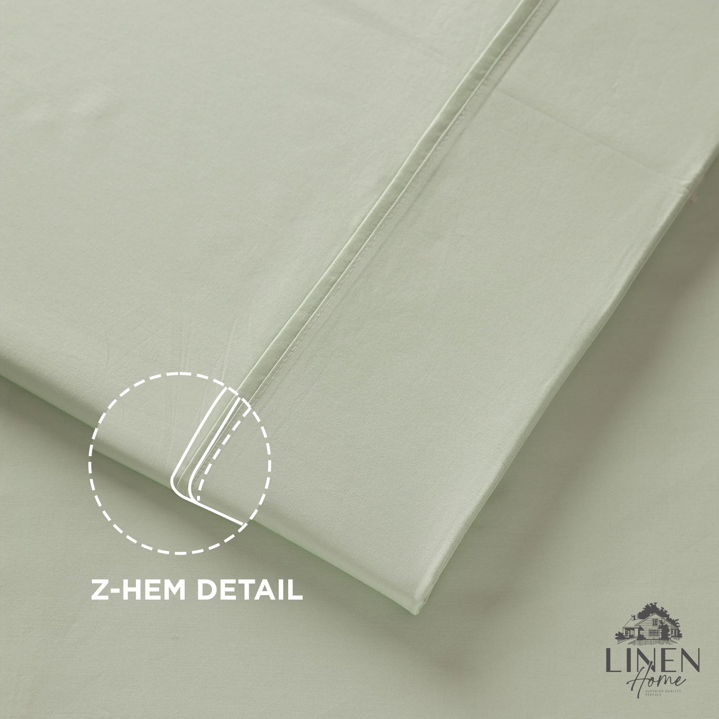 Linen Home 100% Cotton Percale 1 Flat Sheet, King Size - Crisp, Cool and Strong Bed Linen, Luxury Breathable Sheet, Baby Blue