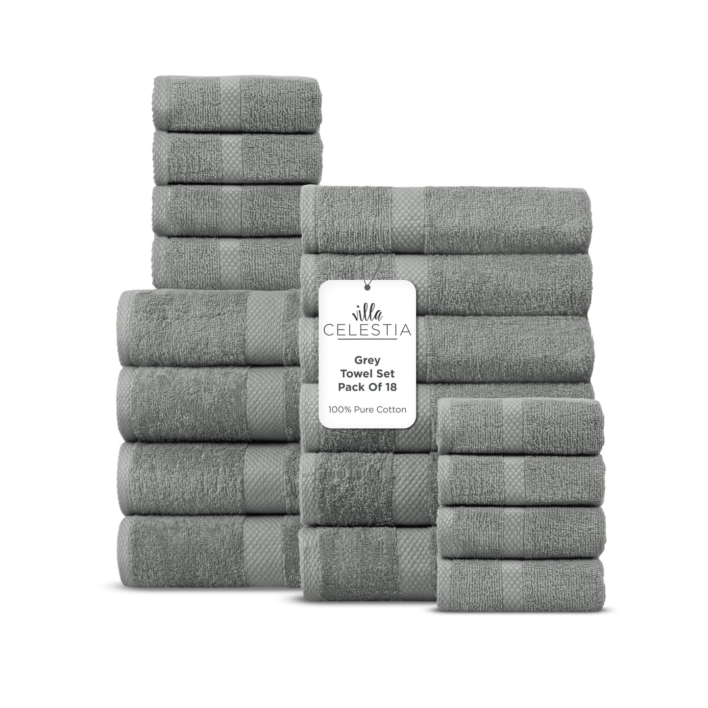 600 GSM 100% Cotton Bath Towels, Grey, Set of 4, Highly Absorbent, Plush, Soft, Quick Dry, 4 Pieces Combed Cotton Luxury Towels for Hotels, Spa, Salon, Bathroom, Dorm, Pack of 4