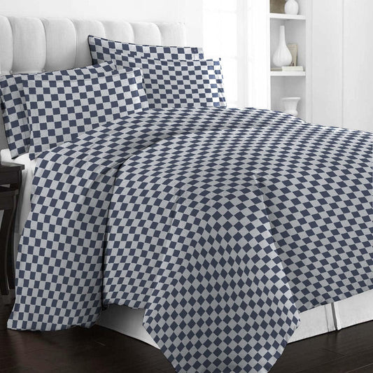 Pizuna Pure 100% Cotton Full Duvet Cover Set, Luxurious 400 Thread Count Long Staple Cotton Sateen Weave with Button Closure (Combed Grey Cascade Stripe Cotton Duvet Cover Full)