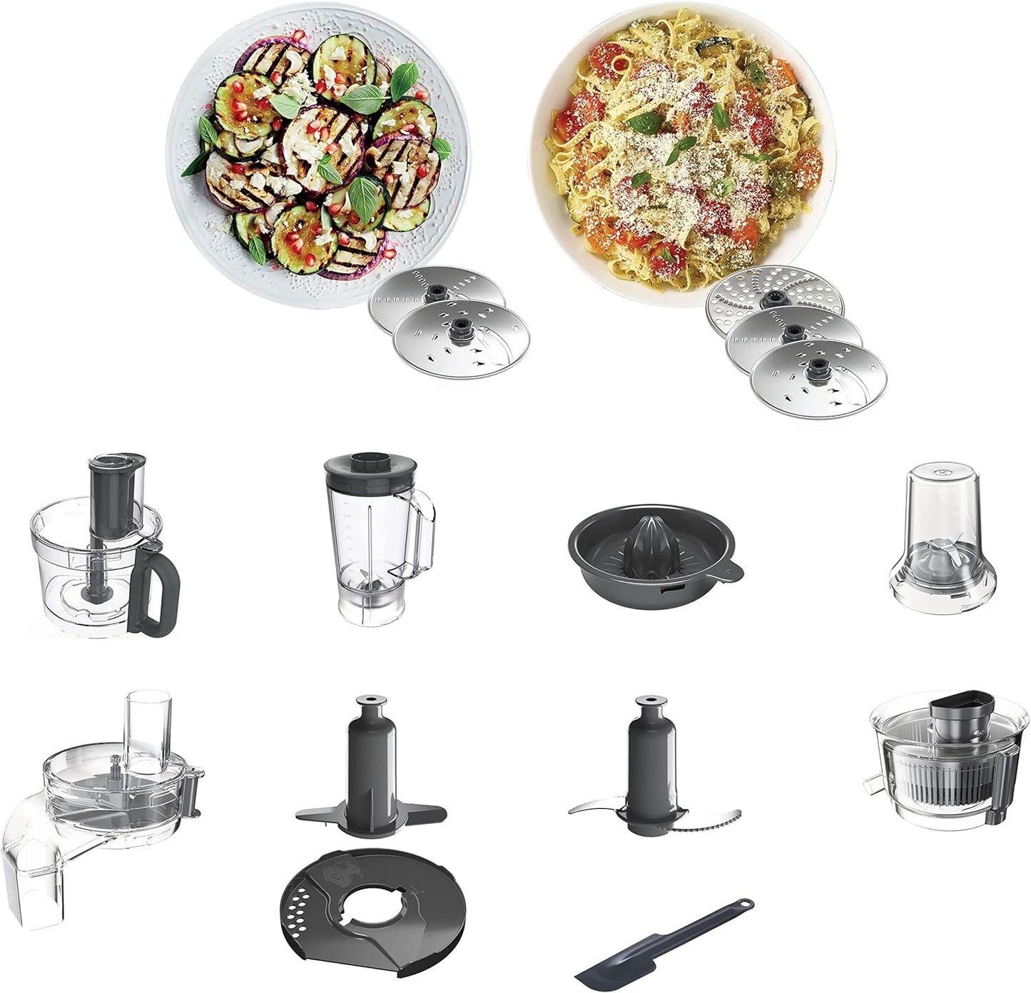 Kenwood Food Processor 1000W Multi-Functional With 3L Bowl, 2 Stainless Steel Disks, Blender, Grinder Mill, Whisk, Dough Maker Fdp65.400Wh White