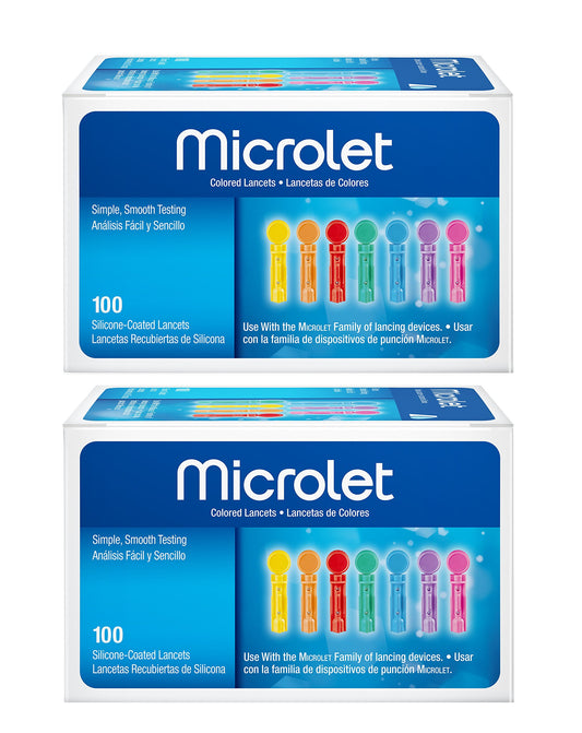 Microlet Colored Lancets, 100 Count (2 Pack)