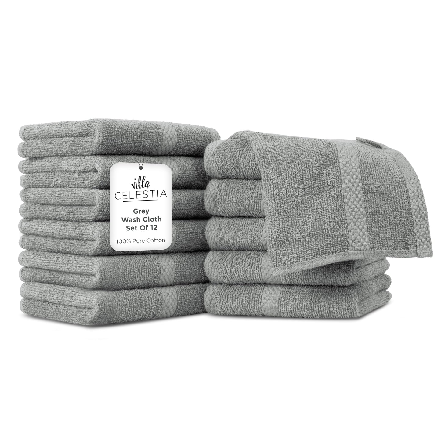 600 GSM 100% Cotton Bath Towels, Grey, Set of 4, Highly Absorbent, Plush, Soft, Quick Dry, 4 Pieces Combed Cotton Luxury Towels for Hotels, Spa, Salon, Bathroom, Dorm, Pack of 4