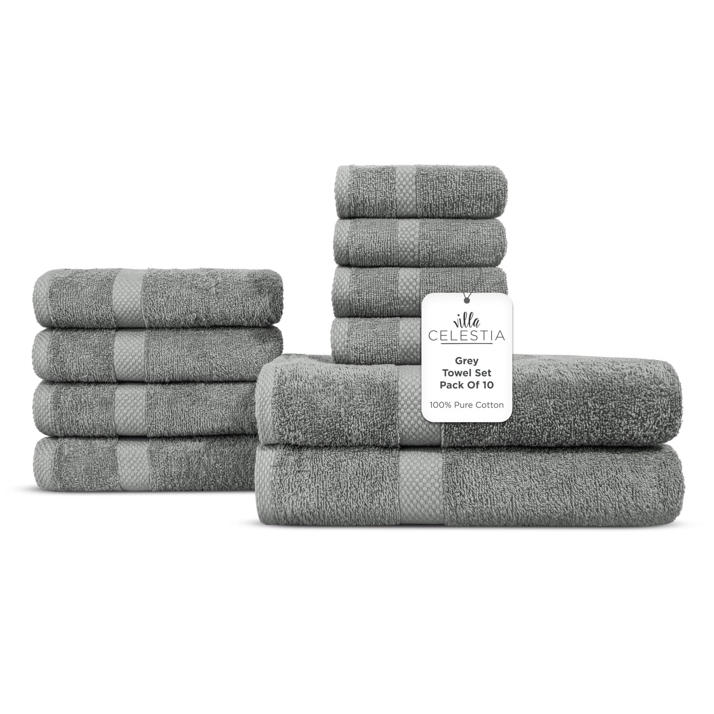 600 GSM 100% Cotton Bath Towels, Grey, Set of 4, Highly Absorbent, Plush, Soft, Quick Dry, 4 Pieces Combed Cotton Luxury Towels for Hotels, Spa, Salon, Bathroom, Dorm, Pack of 4