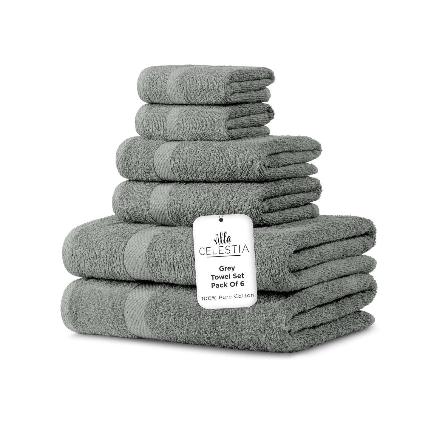600 GSM 100% Cotton Bath Towels, Grey, Set of 4, Highly Absorbent, Plush, Soft, Quick Dry, 4 Pieces Combed Cotton Luxury Towels for Hotels, Spa, Salon, Bathroom, Dorm, Pack of 4