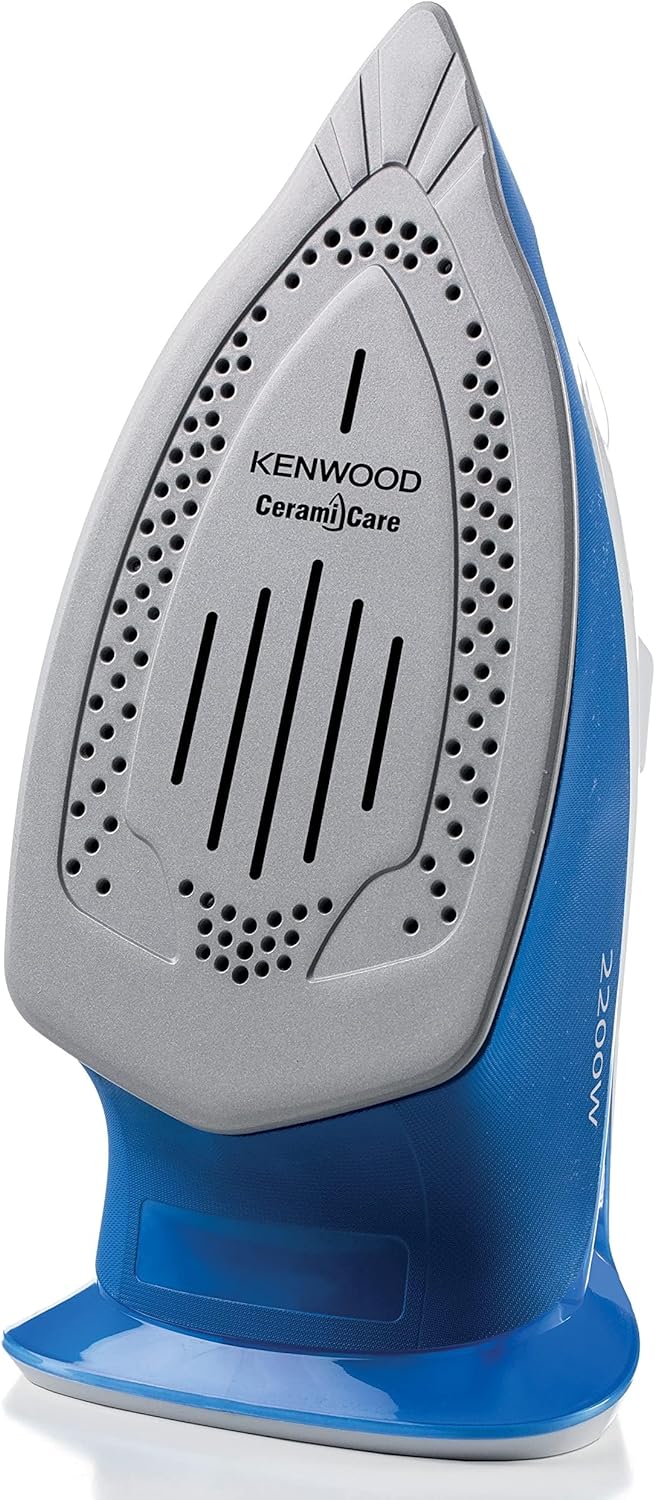Kenwood Steam Iron 2200W with Ceramic Soleplate, Anti-Drip, Anti-Calc, Self Clean, Continuous Steam, Burst, Spray Function STP60.000WB White/Blue