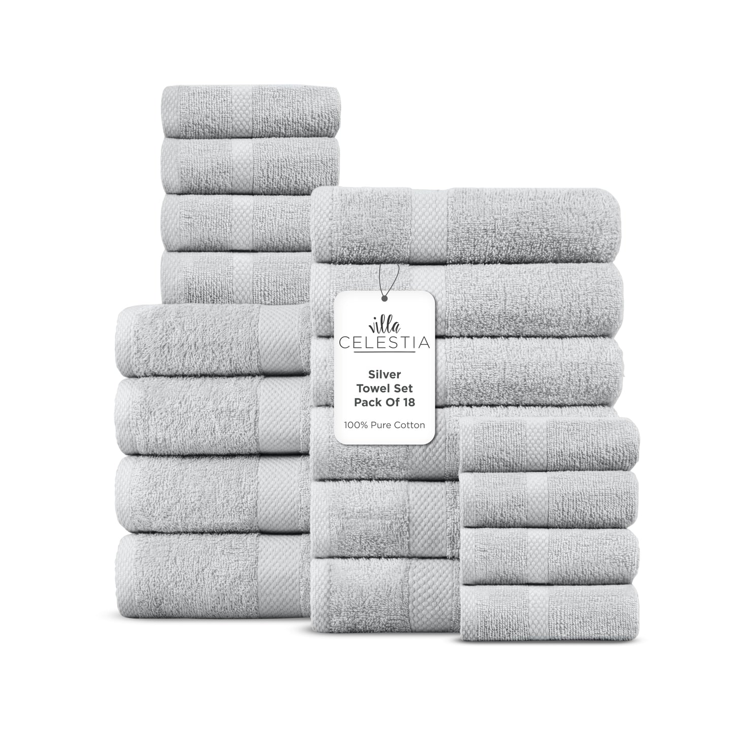 600 GSM 100% Cotton Bath Towels, Grey, Set of 4, Highly Absorbent, Plush, Soft, Quick Dry, 4 Pieces Combed Cotton Luxury Towels for Hotels, Spa, Salon, Bathroom, Dorm, Pack of 4