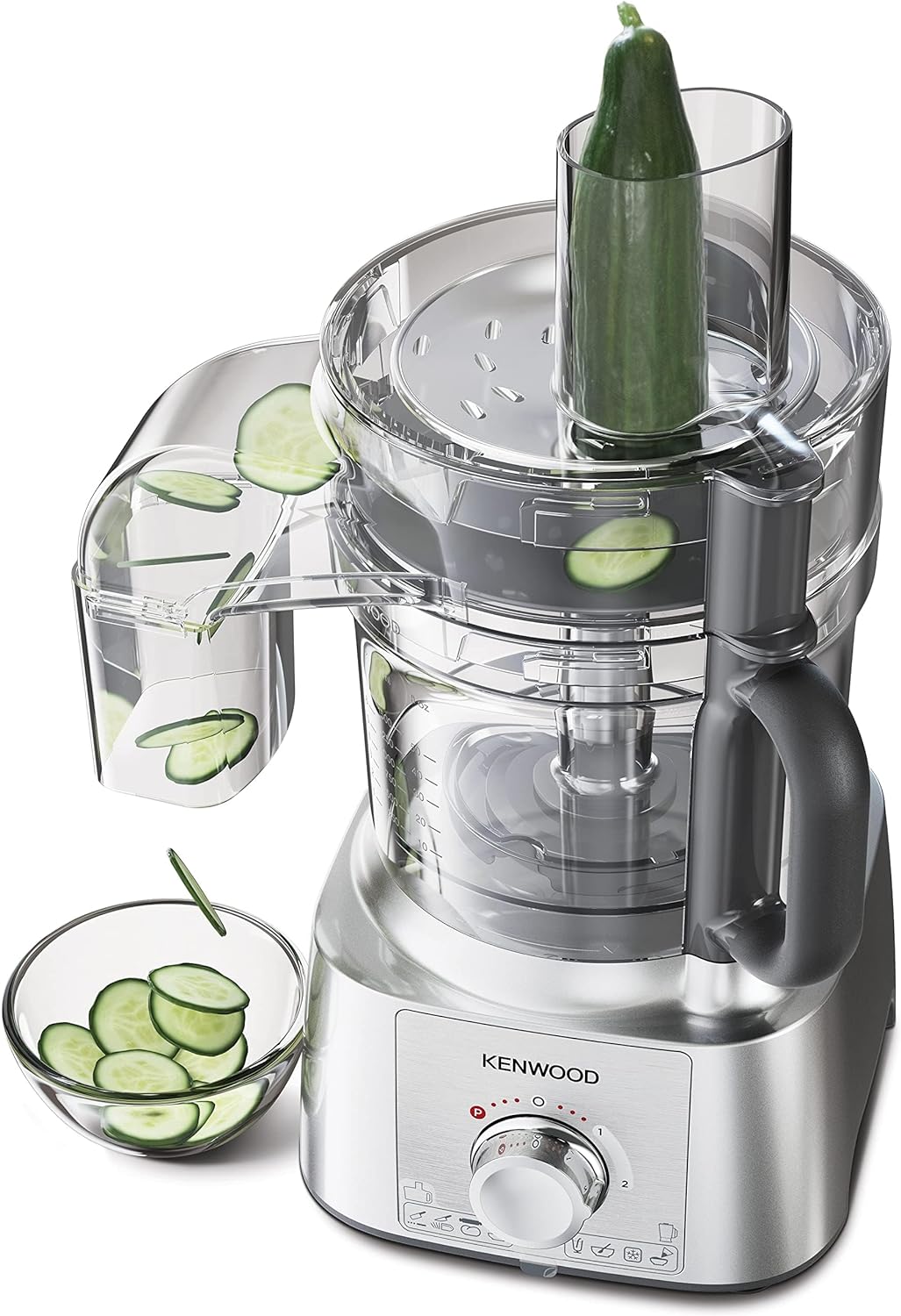 Kenwood Food Processor 1000W Multi-Functional With 3L Bowl, 2 Stainless Steel Disks, Blender, Grinder Mill, Whisk, Dough Maker Fdp65.400Wh White