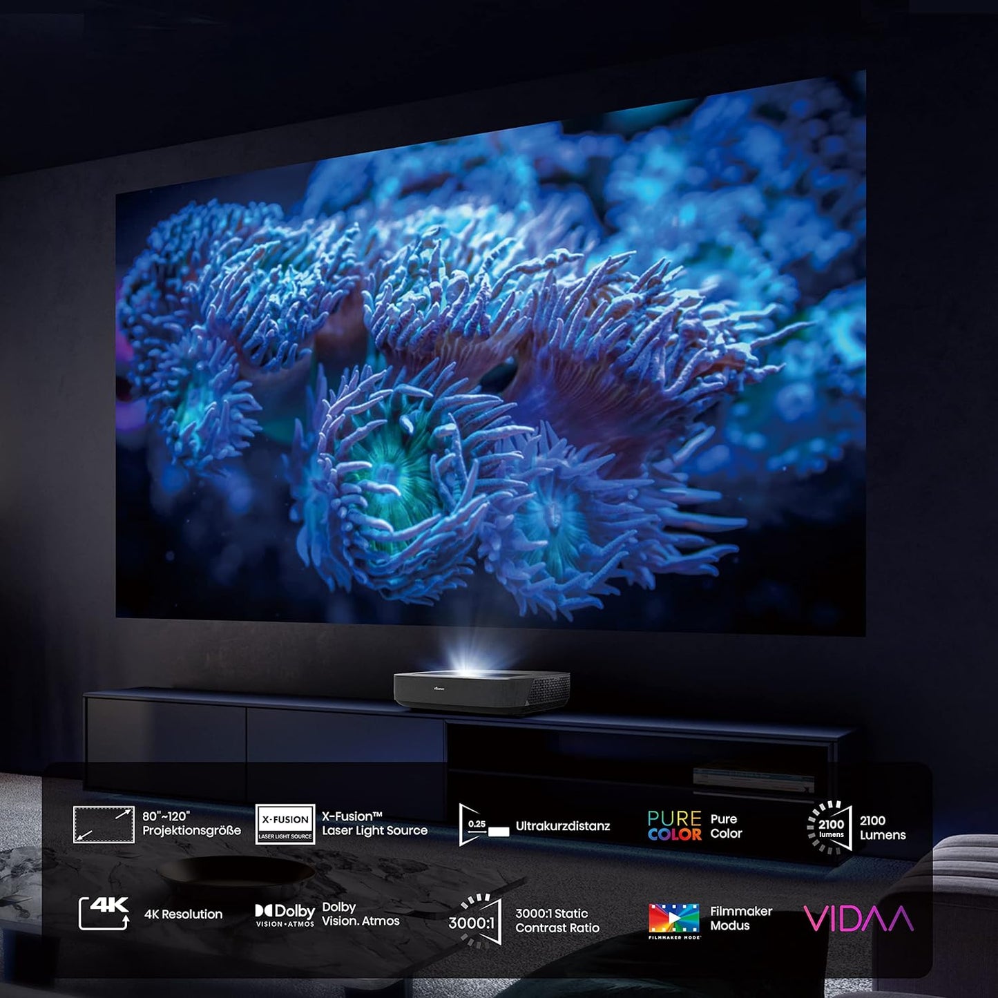 HISENSE QLED Smart TV, 55 Inch E7K with Quantum Dot Colour, Dolby Vision·Atmos, Share to TV, Voice Control and Game Mode VRR ALLM, AI Sports Mode, Youtube, Netflix, Shahid and Anghami,55E7K