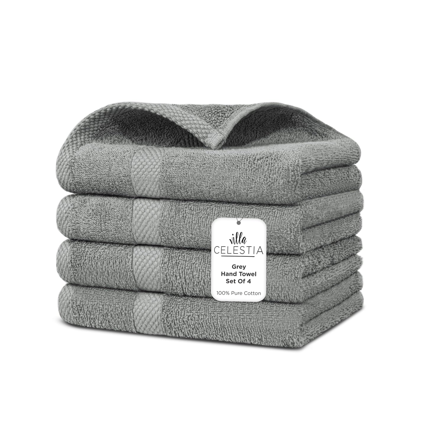 600 GSM 100% Cotton Bath Towels, Grey, Set of 4, Highly Absorbent, Plush, Soft, Quick Dry, 4 Pieces Combed Cotton Luxury Towels for Hotels, Spa, Salon, Bathroom, Dorm, Pack of 4