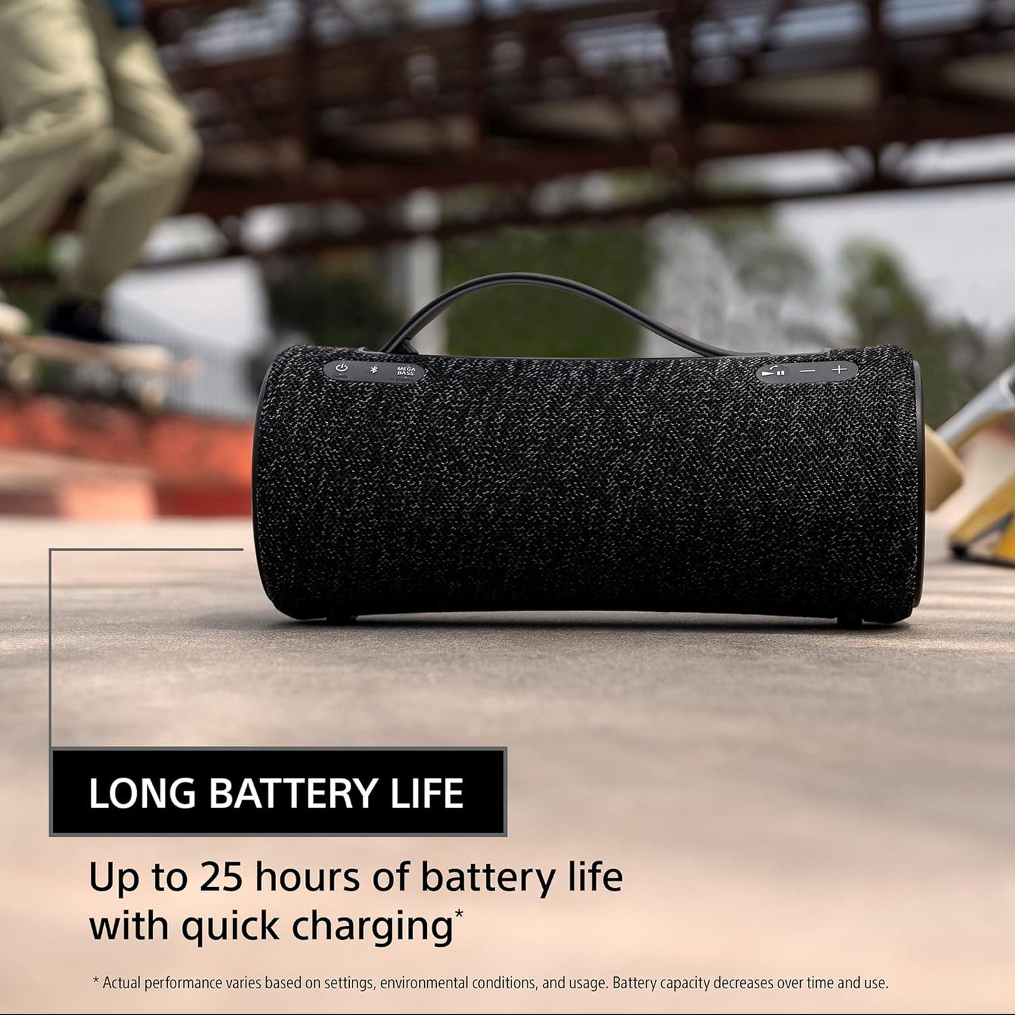 Sony SRS XE200 X Series Wireless Ultra Portable Bluetooth Speaker, IP67 Waterproof, Dustproof and Shockproof with 16 Hour Battery and Easy to Carry Strap, Black, SRSXE200/B,