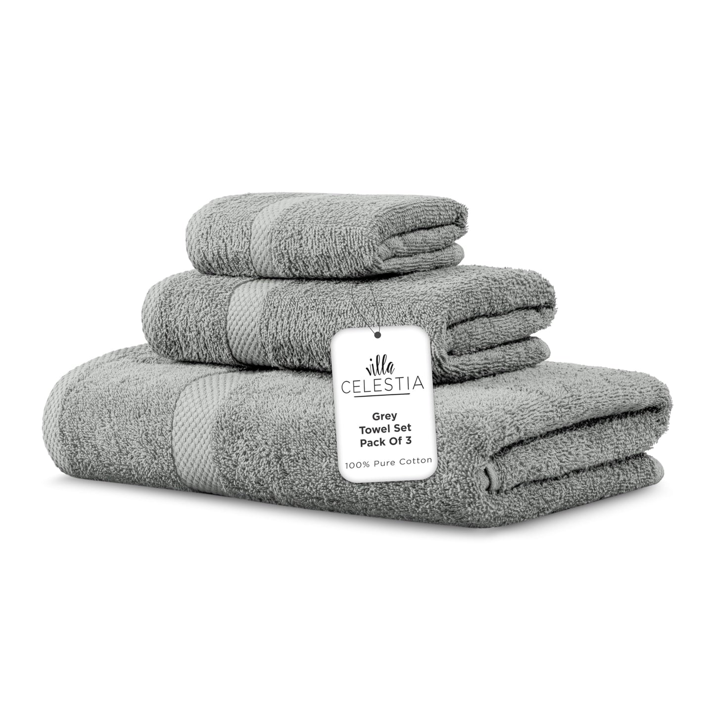 600 GSM 100% Cotton Bath Towels, Grey, Set of 4, Highly Absorbent, Plush, Soft, Quick Dry, 4 Pieces Combed Cotton Luxury Towels for Hotels, Spa, Salon, Bathroom, Dorm, Pack of 4