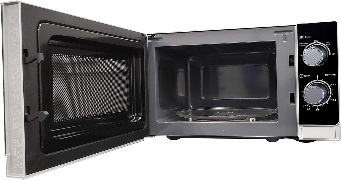 Sharp 20 Liter 800 Watts Black Finished Door Microwave Oven with Defrost Function Size (L x W x H) 45 x 25 x 35 cm R-20CT(S) Silver 1 year warranty.