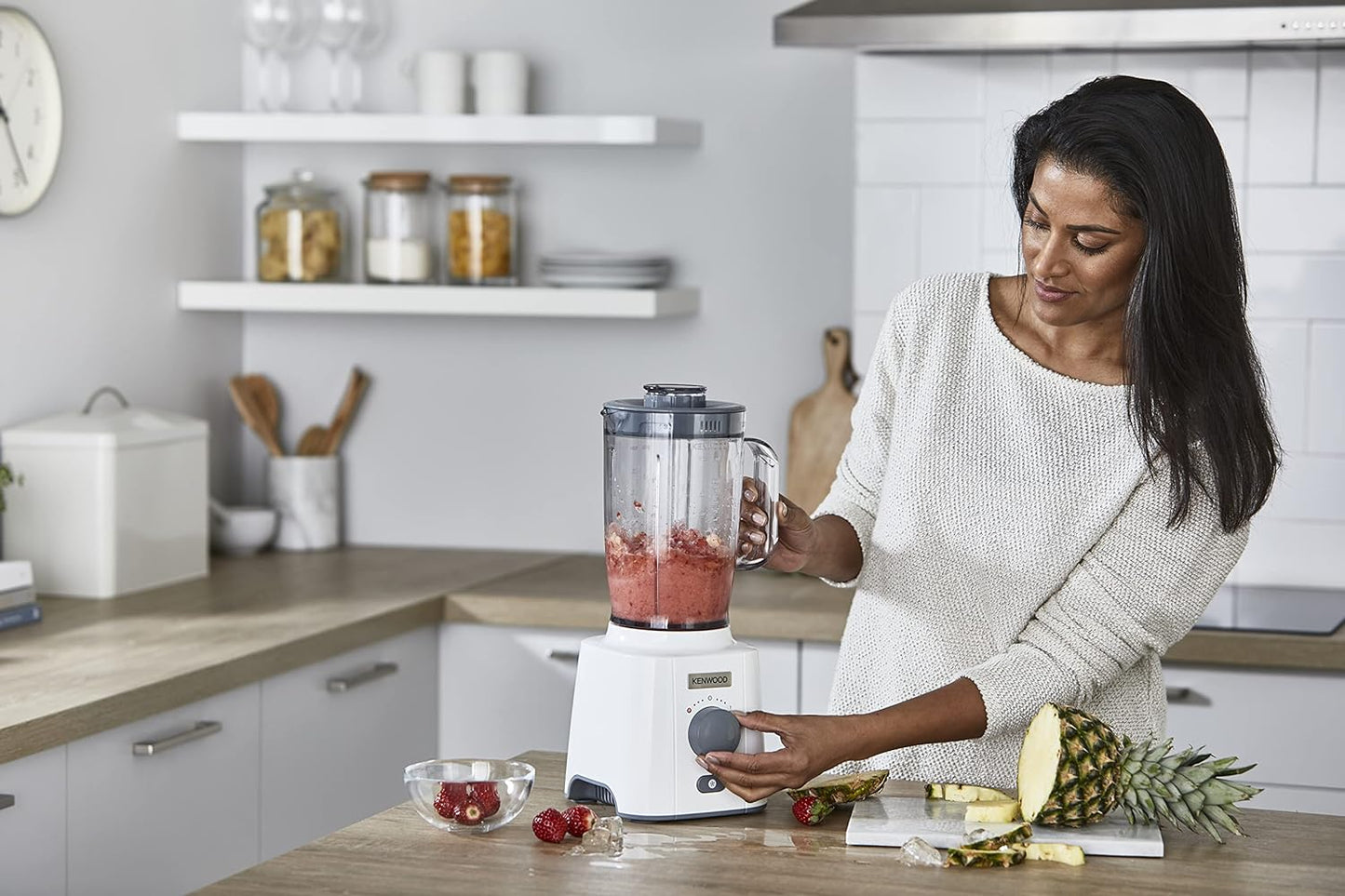 Kenwood Blender 2.0 L Jar 650 Watts With 2 Mill And 1 Extra Jar, White, Blp406Wh