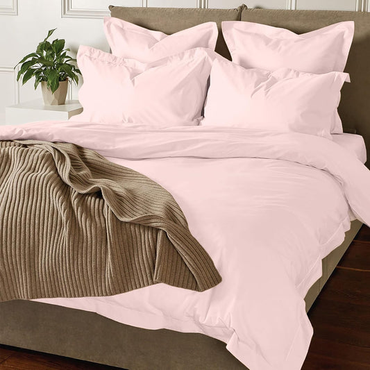 Pizuna Pure 100% Cotton Queen Duvet Cover Set, 800 Thread Count Long Staple Cotton Thick Sateen Weave with Button Closure (Combed Baby Blue Cotton Duvet Cover Queen)