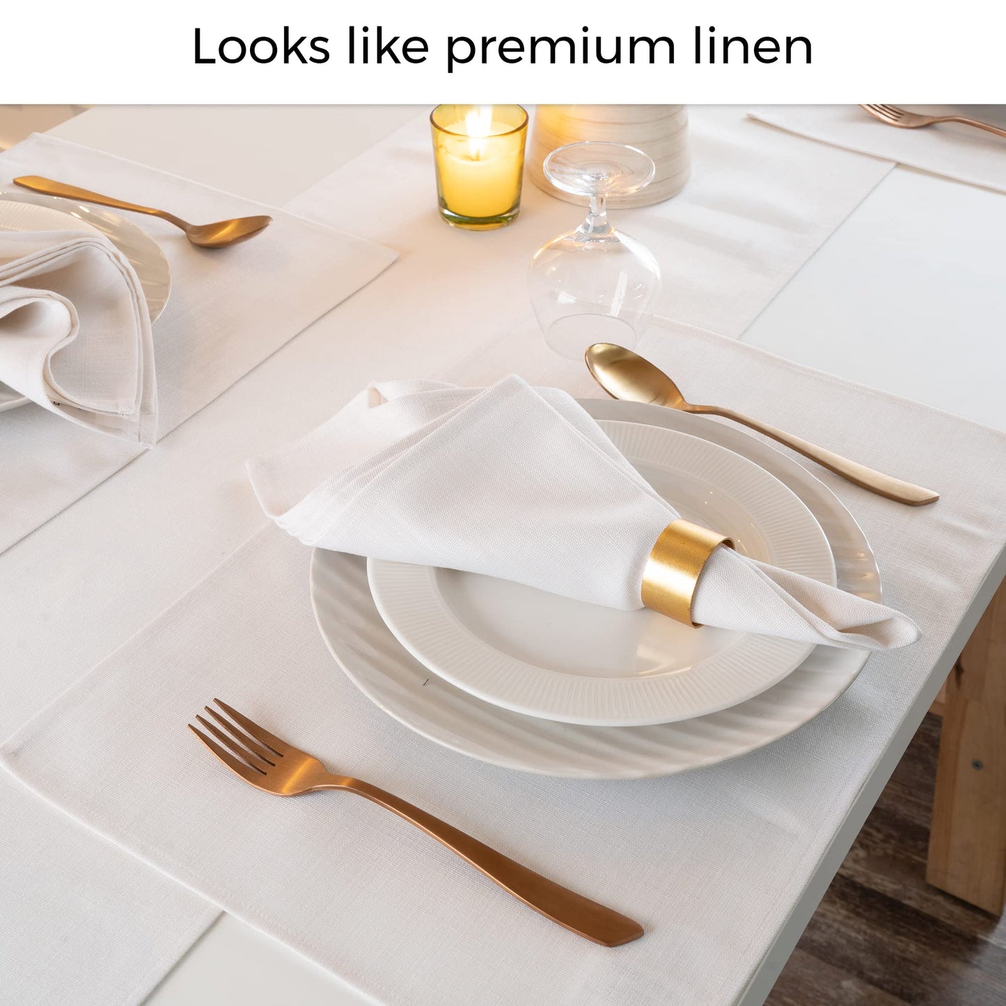 D'Moksha Homes Light Blue Table Runner 13 x 90 Inch - Faux Linen Dining Table Runner 90 Inches Long - Wrinkle Resistant, Machine Washable for Fall, Halloween - 100% Recycled Fabric