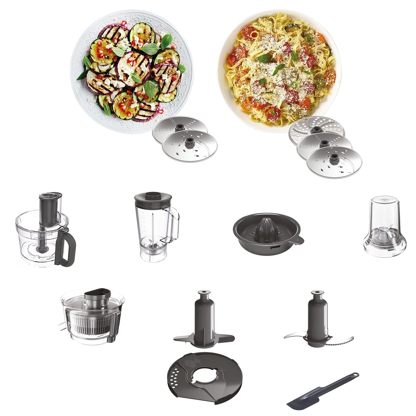 Kenwood Food Processor 1000W Multi-Functional With 3L Bowl, 2 Stainless Steel Disks, Blender, Grinder Mill, Whisk, Dough Maker Fdp65.400Wh White