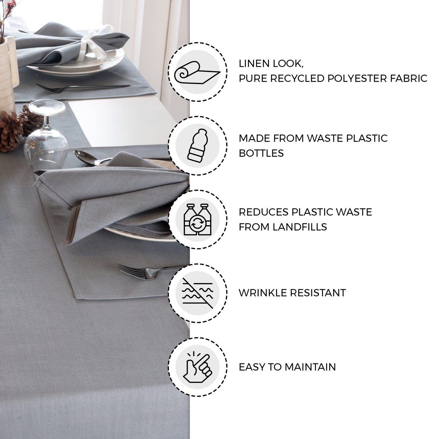 D'Moksha Homes Dusty Pink Table Runner 13 x 108 Inch - Faux Linen Table Runner 108 Inches Long - Wrinkle Resistant, Machine Washable for Fall, Halloween - 100% Recycled Fabric