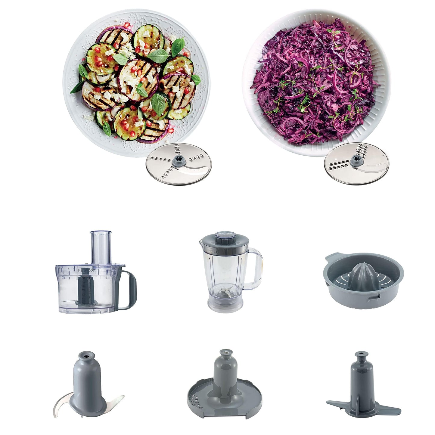 Kenwood Food Processor 750W Multi-Functional With 3 Interchangeable Disks, Blender, Whisk, Dough Maker Fdp03 White