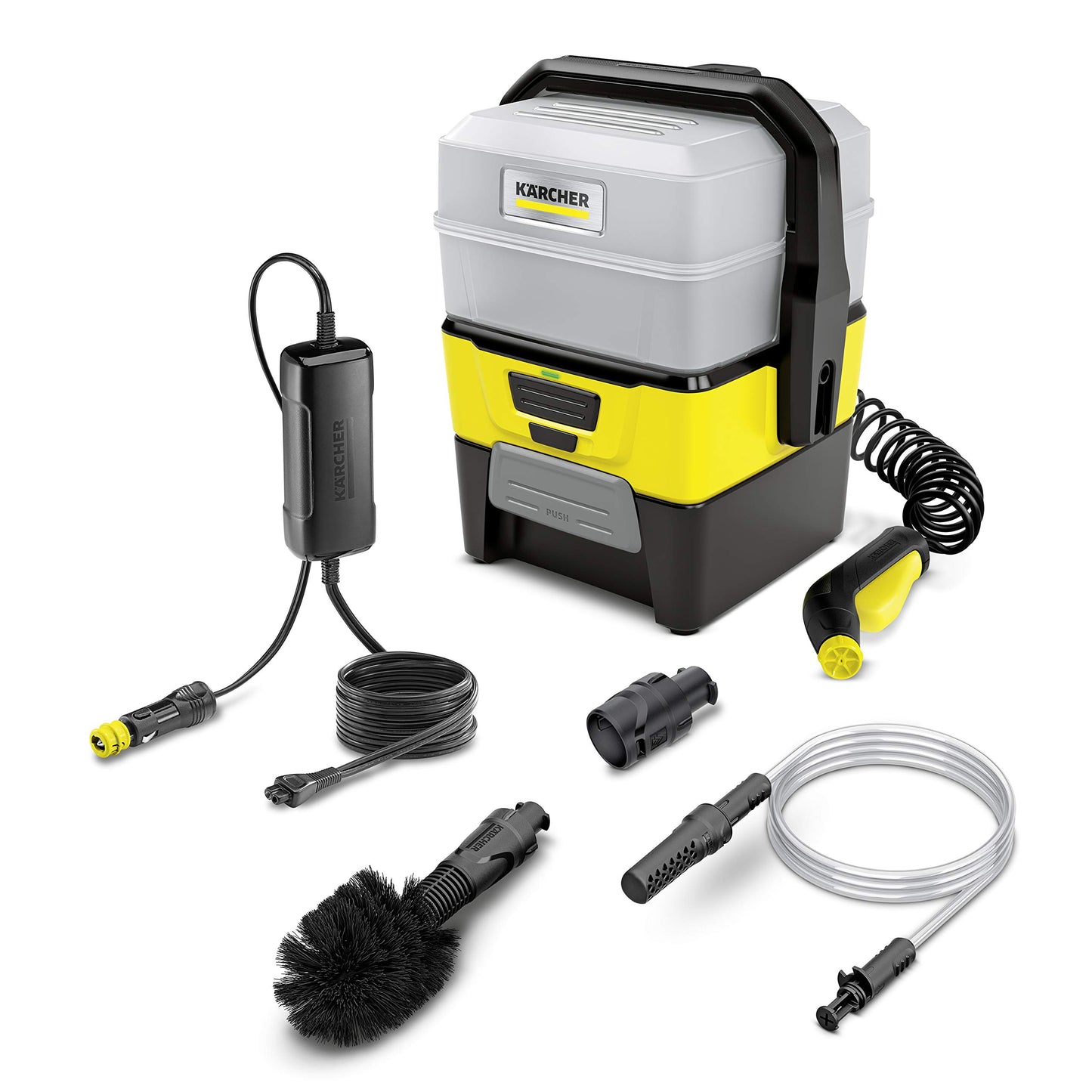 Karcher OC3 Portable Mobile Pressure Washer, 7L Capacity, Ideal For Outdoor & Car Cleaning, Rechargeable Battery, Multipurpose & Versatile, Yellow