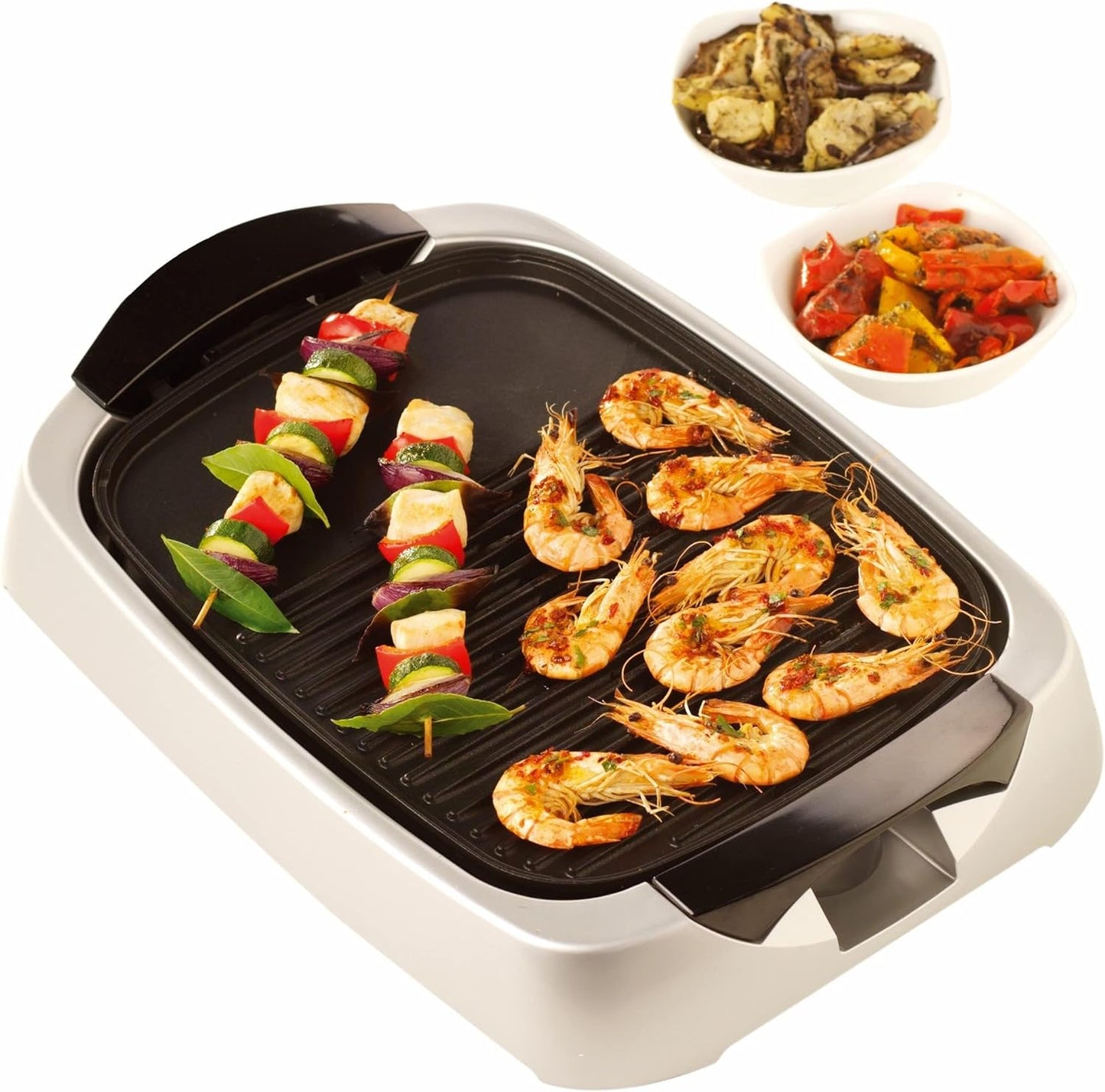 KENWOOD Grill 1700W Contact Health Large Family Sized Griddle with Glass Lid, Variable Temperature Control, Cool Touch Handles - Ideal for Steak, Chicken, Fish, Vegetables HG230 Black