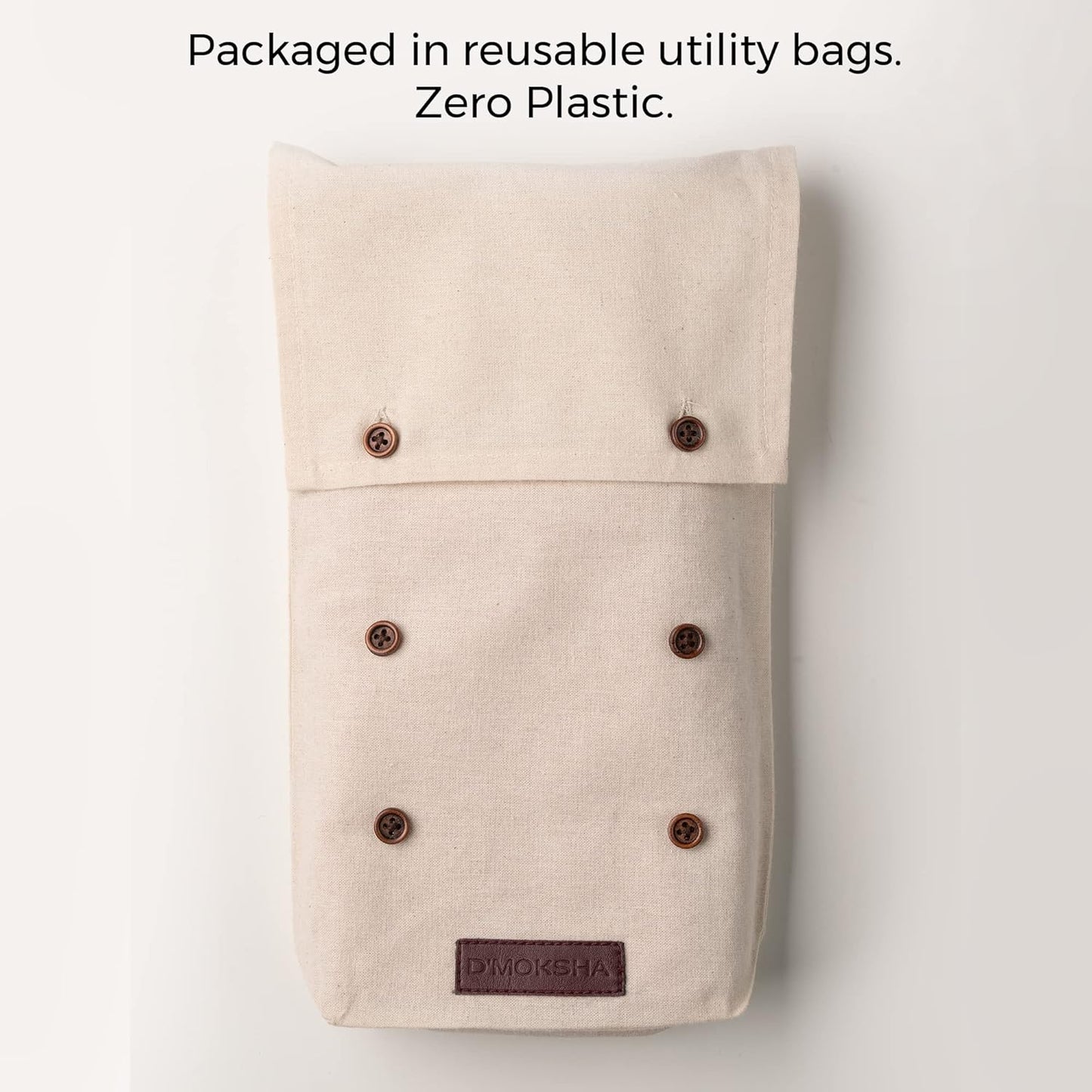 D'Moksha Homes Linen Placemats Set of 4 - Faux Linen Chambray Cream and White Placemats 13 x 18 Inch - Wrinkle Resistant, Machine Washable Cloth - 100% Recycled Fabric Table Mats for Fall, Halloween