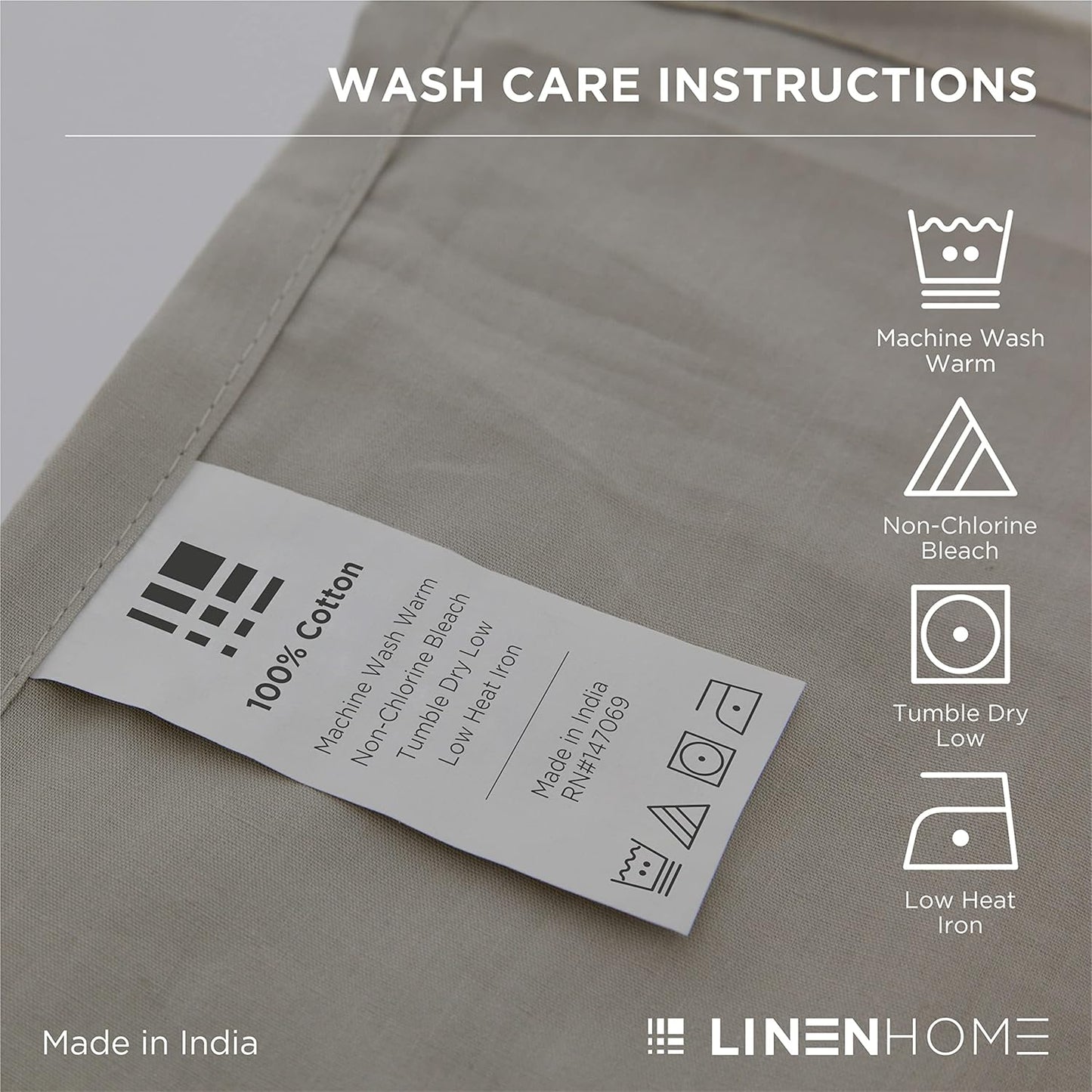 Linen Home 100% Cotton Duvet Cover Set, Full/Queen, Crisp and Cool Soft and Breathable Duvet Cover with Button Closure, Bed Linen All-Season Luxury, 3 Pieces-1 Duvet Cover & 2 Pillow sham, White