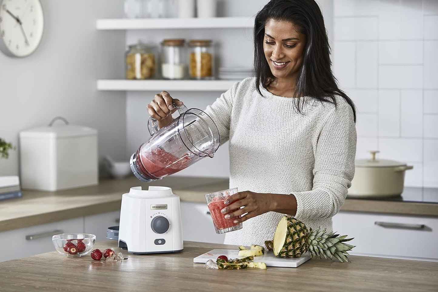Kenwood Blender 2.0 L Jar 650 Watts With 2 Mill And 1 Extra Jar, White, Blp406Wh