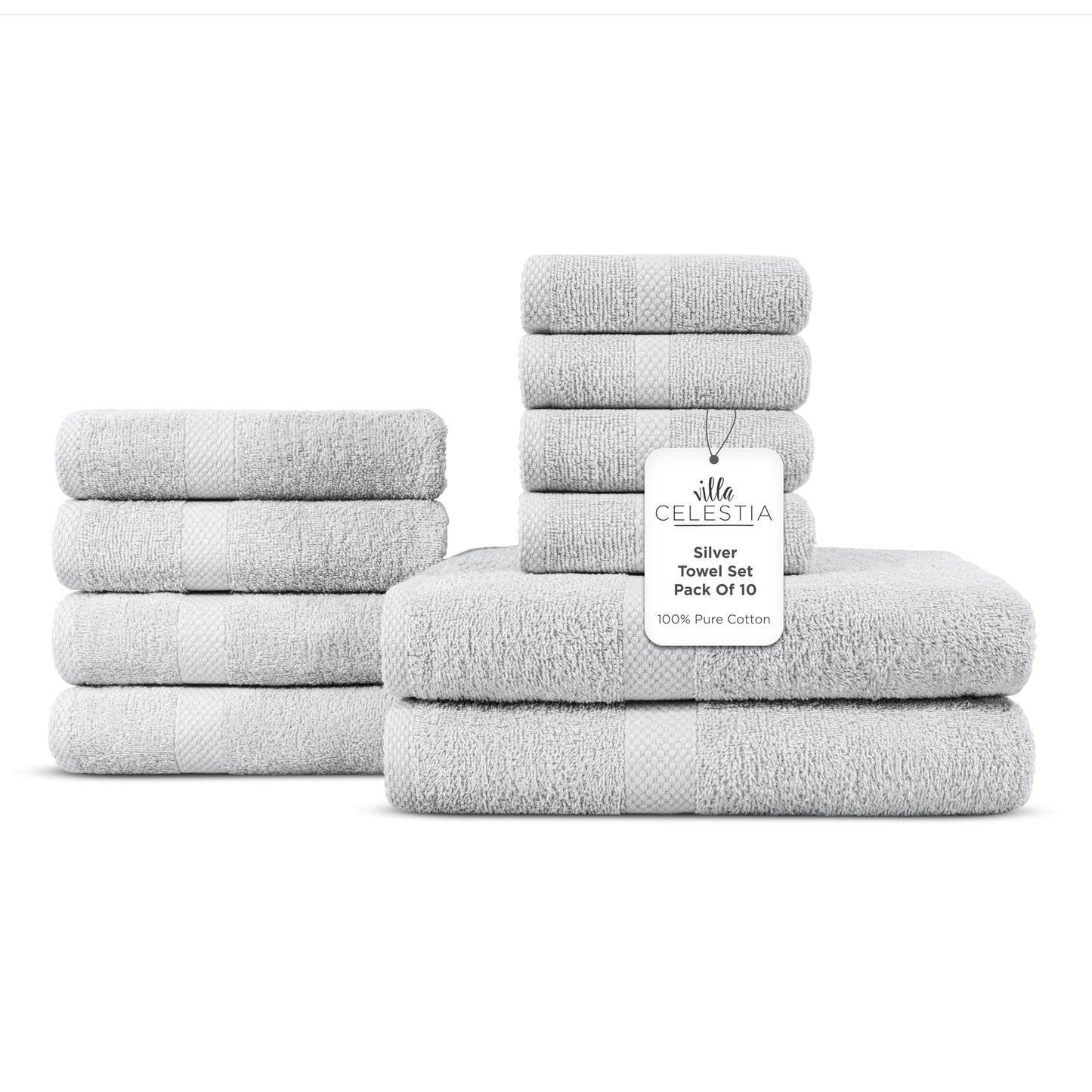 600 GSM 100% Cotton Bath Towels, Grey, Set of 4, Highly Absorbent, Plush, Soft, Quick Dry, 4 Pieces Combed Cotton Luxury Towels for Hotels, Spa, Salon, Bathroom, Dorm, Pack of 4