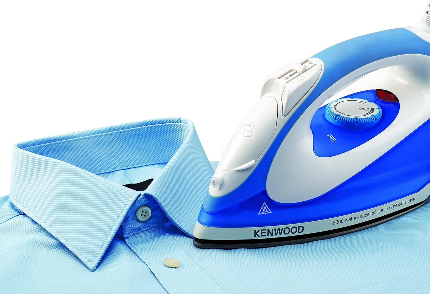 Kenwood Steam Iron 2200W with Ceramic Soleplate, Anti-Drip, Anti-Calc, Self Clean, Continuous Steam, Burst, Spray Function STP60.000WB White/Blue