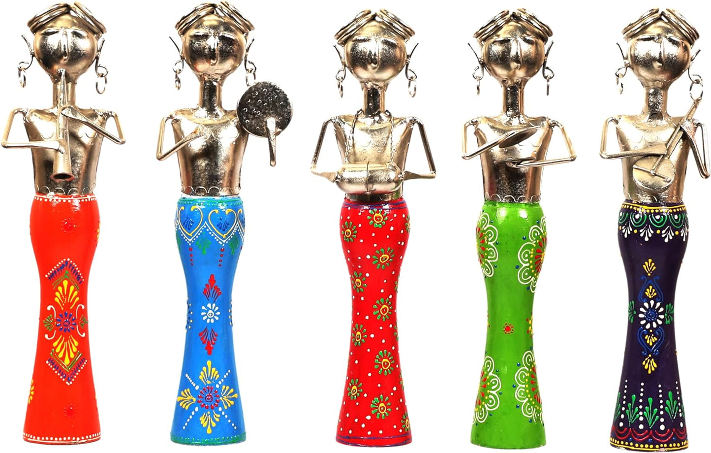 Lavish Touch Metal Wrought Iron Tribal Lady Worker showpieces