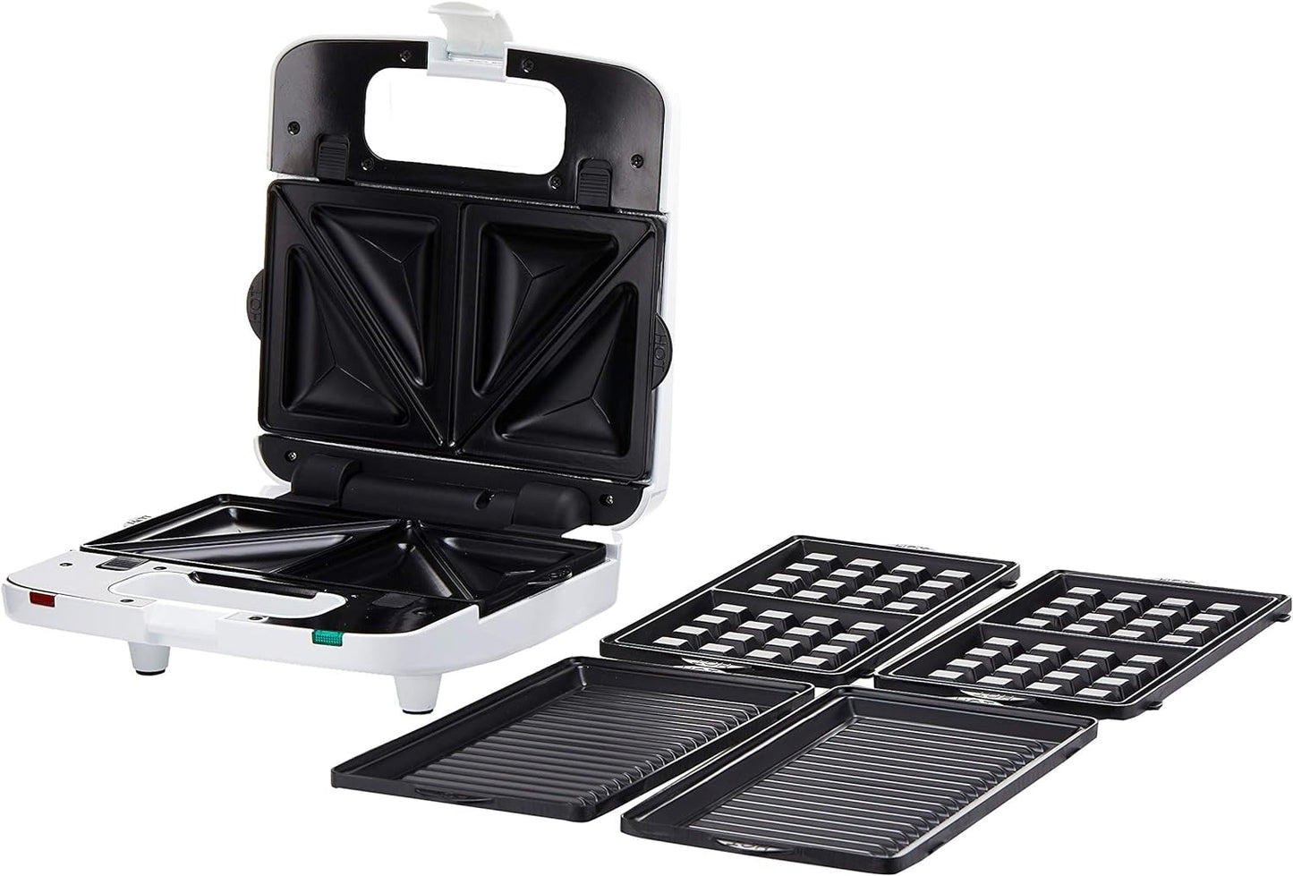 KENWOOD 3-in-1 Sandwich Maker, Waffle Maker & Grill with 3 Sets of Non Stick Multifunctional Plates for Grilling, Toasted Sandwiches and Waffles SMM02.000SI Silver/Black