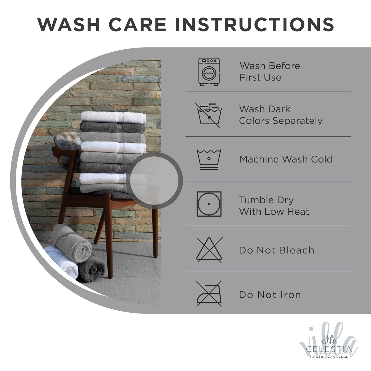 600 GSM 100% Cotton Bath Towels, Grey, Set of 4, Highly Absorbent, Plush, Soft, Quick Dry, 4 Pieces Combed Cotton Luxury Towels for Hotels, Spa, Salon, Bathroom, Dorm, Pack of 4