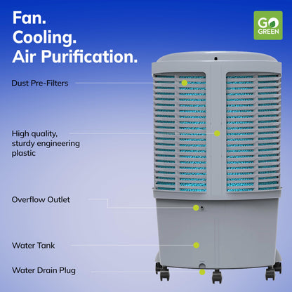 Bonaire Durango Portable Evaporative Air Cooler Conditioner 3100 CFM with Remote Control 950 sq. ft. Coverage, Swamp Cooler for Indoor, Outdoor, Commercial, Home, 15 Gallon