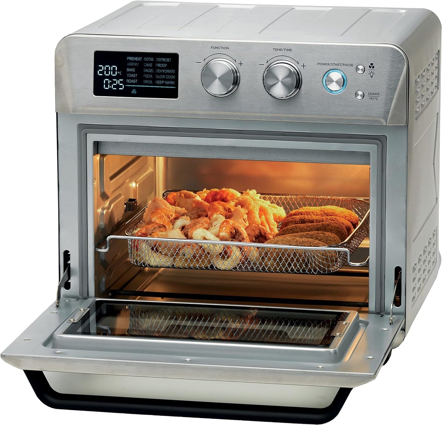 Kenwood 2-in-1 25L Toaster Oven+Air Fryer - Oven Toaster Grill with Large Capacity, Rotisserie Function for Frying, Roasting, Grilling, Broiling, Baking, Browning, Defrosting,Heating MOA25.600BK Black
