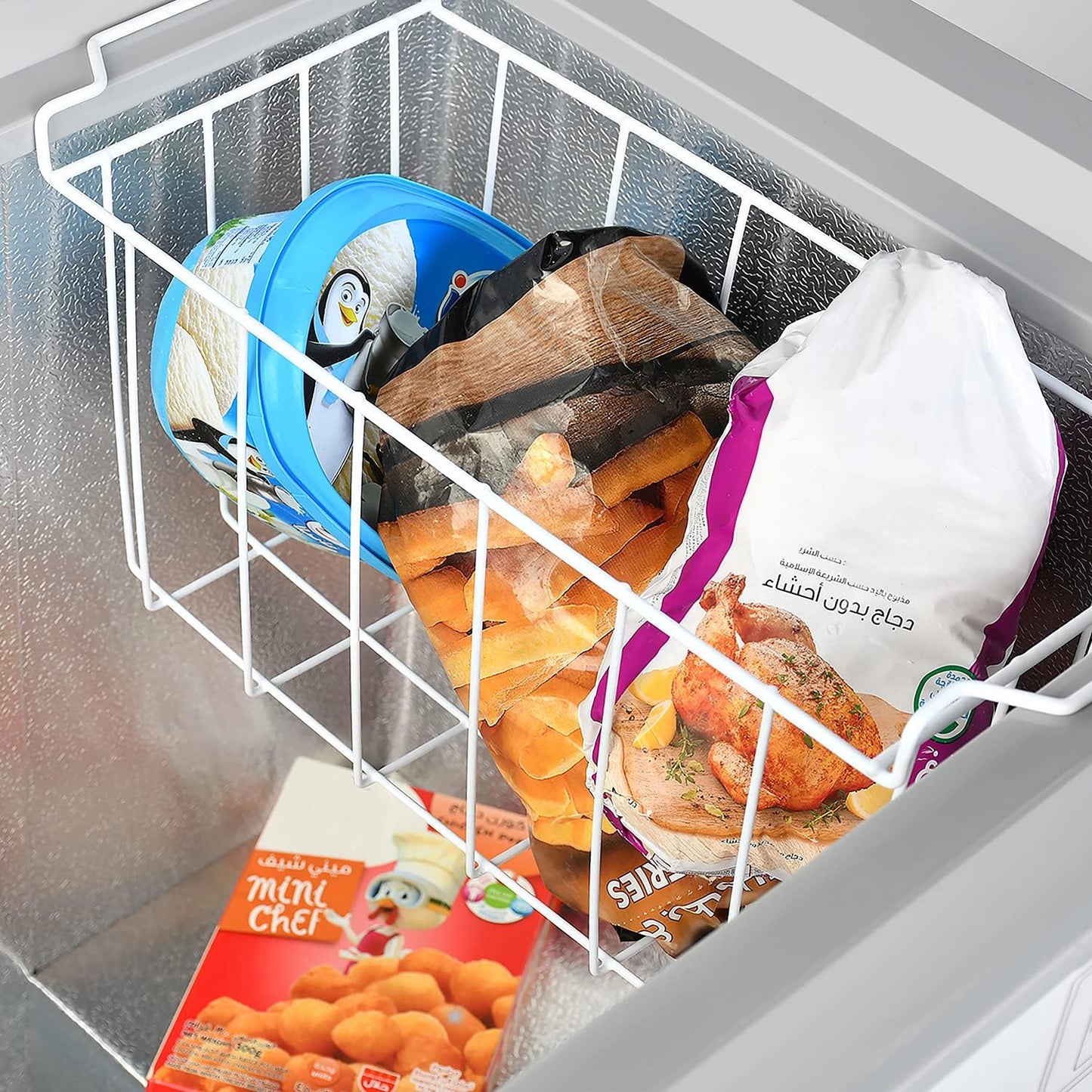 Super General Chest-Freezer 250 Liter Gross Volume, SGF-244-H, White, Compact Deep-Freezer with Storage-Basket, Lock & Key, Wheels, 99.6 x 56.5 x 83.5 cm, 1 Year Warranty