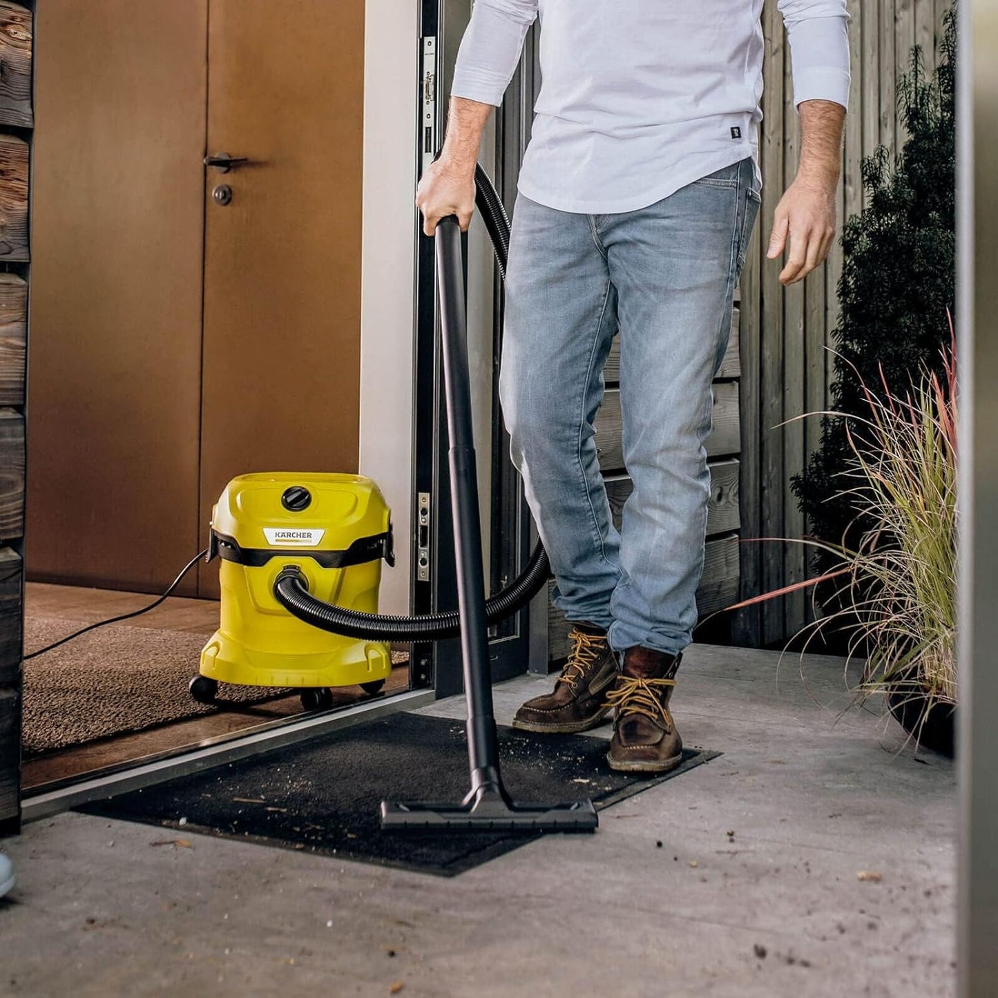 Karcher WD2 Wet & Dry Vacuum Cleaner, 12 Liter Container, Multi-Purpose Home Cleaning, Powerful Suction, Versatile Accessories, Yellow