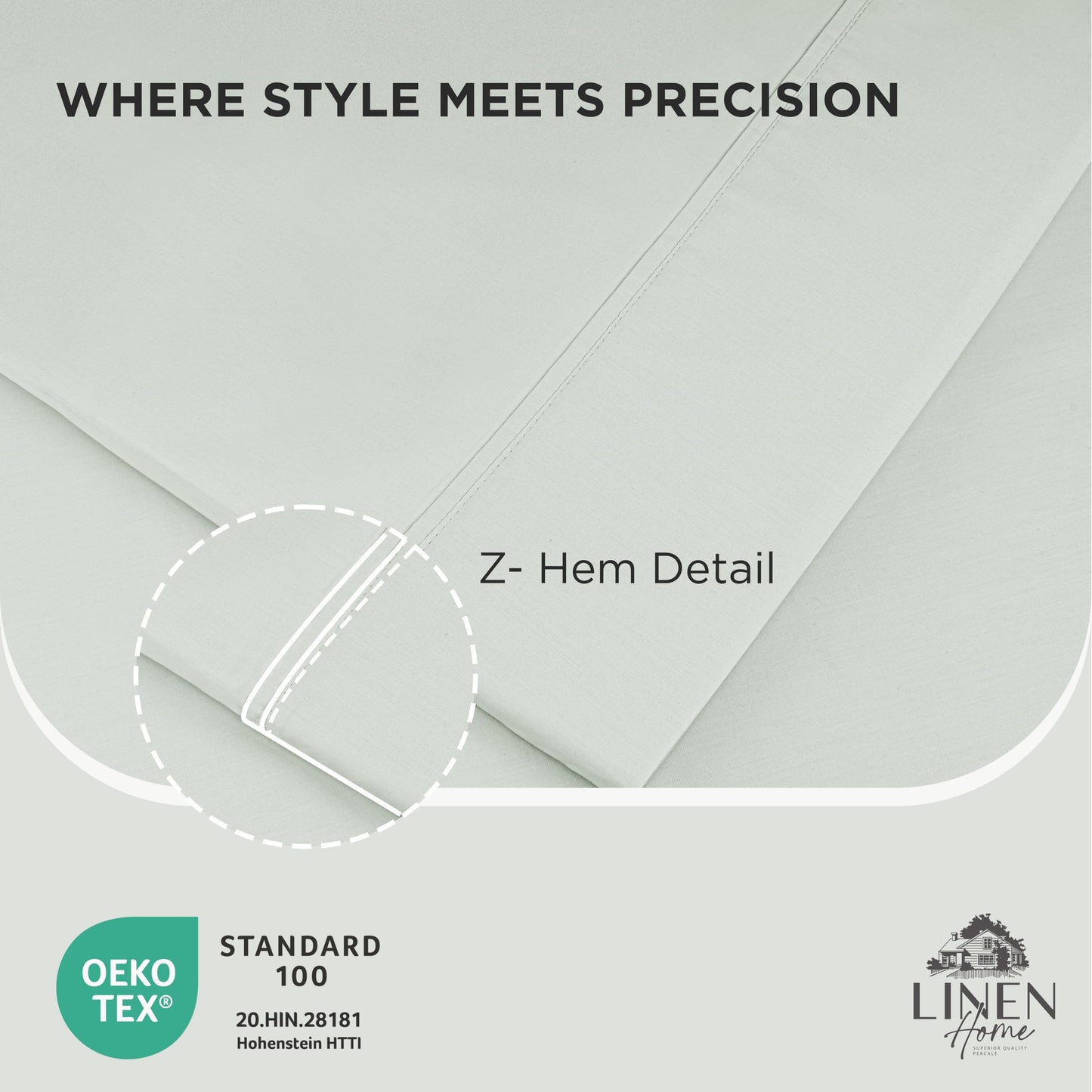 Linen Home 100% Cotton Percale Pillowcases King Size, Baby Blue, 2 Pieces of Pillow Case, Crisp and Cool Strong Bed Linen, 20 inches X 40 inches