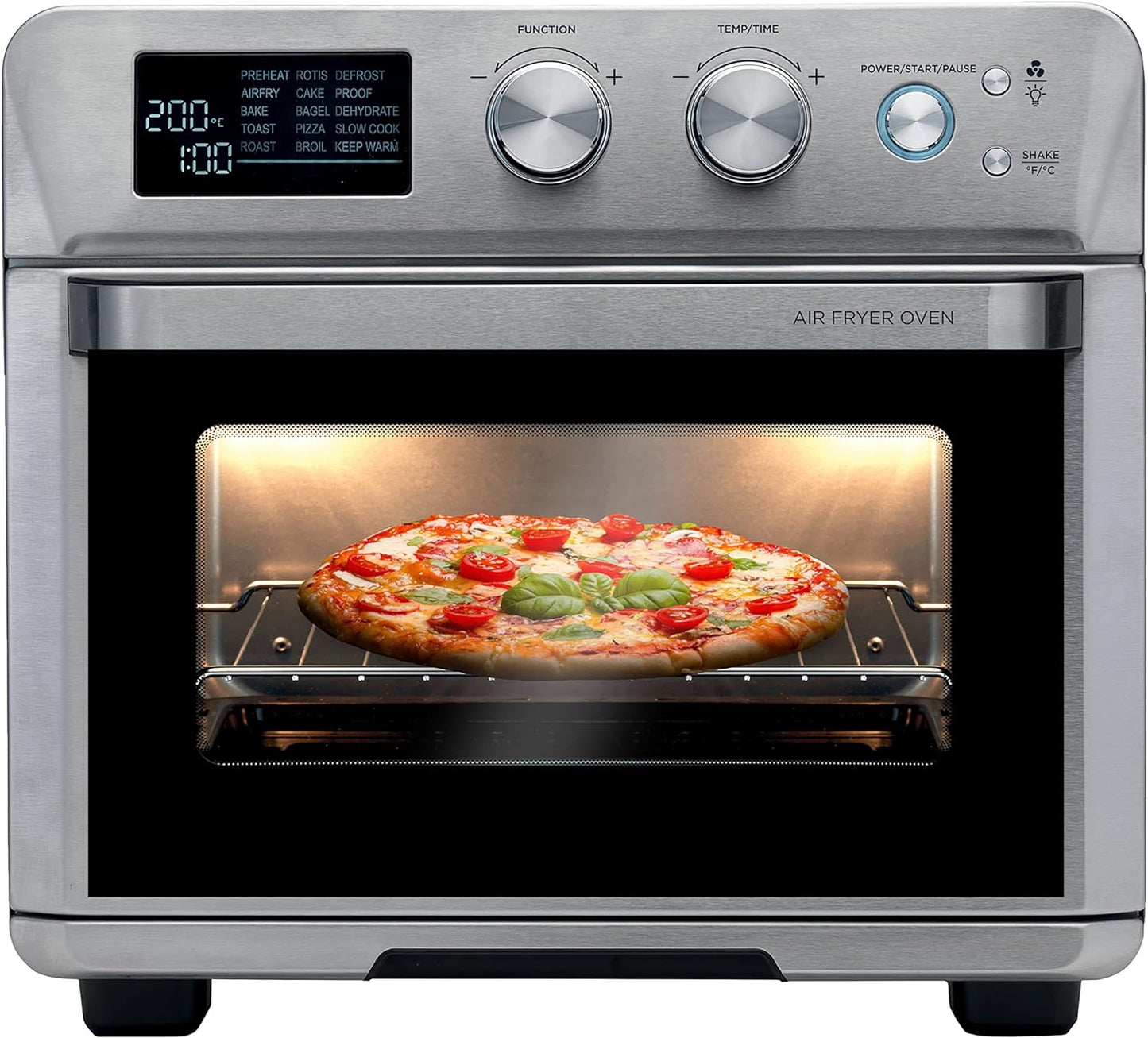 Kenwood 2-in-1 25L Toaster Oven+Air Fryer - Oven Toaster Grill with Large Capacity, Rotisserie Function for Frying, Roasting, Grilling, Broiling, Baking, Browning, Defrosting,Heating MOA25.600BK Black