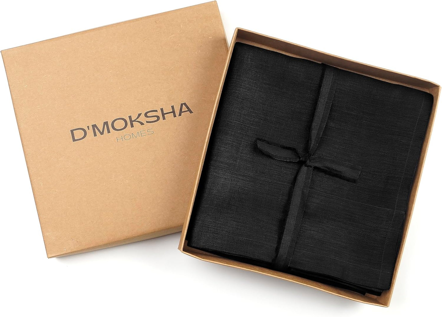 D'Moksha Homes Charcoal Grey Linen Curtain 52 x 96 Inch - Light Filtering Rod Pocket Curtain 96 Inch 1 Panel - 100% Pure Linen European Flax Window Treatment Panel for Living Room, Bedroom