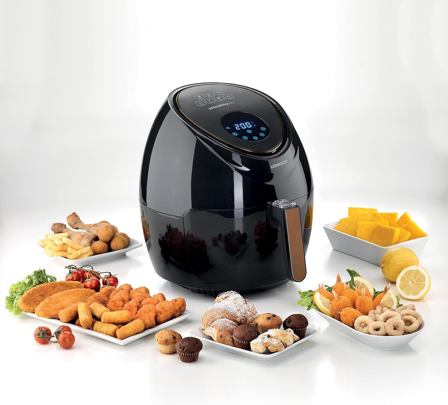 Kenwood Digital Air Fryer XXL 5.5L 2.4KG 1800W with Rapid Hot Air Circulation for Frying, Grilling, Broiling, Roasting, Baking and Toasting HFP50.000WH, White