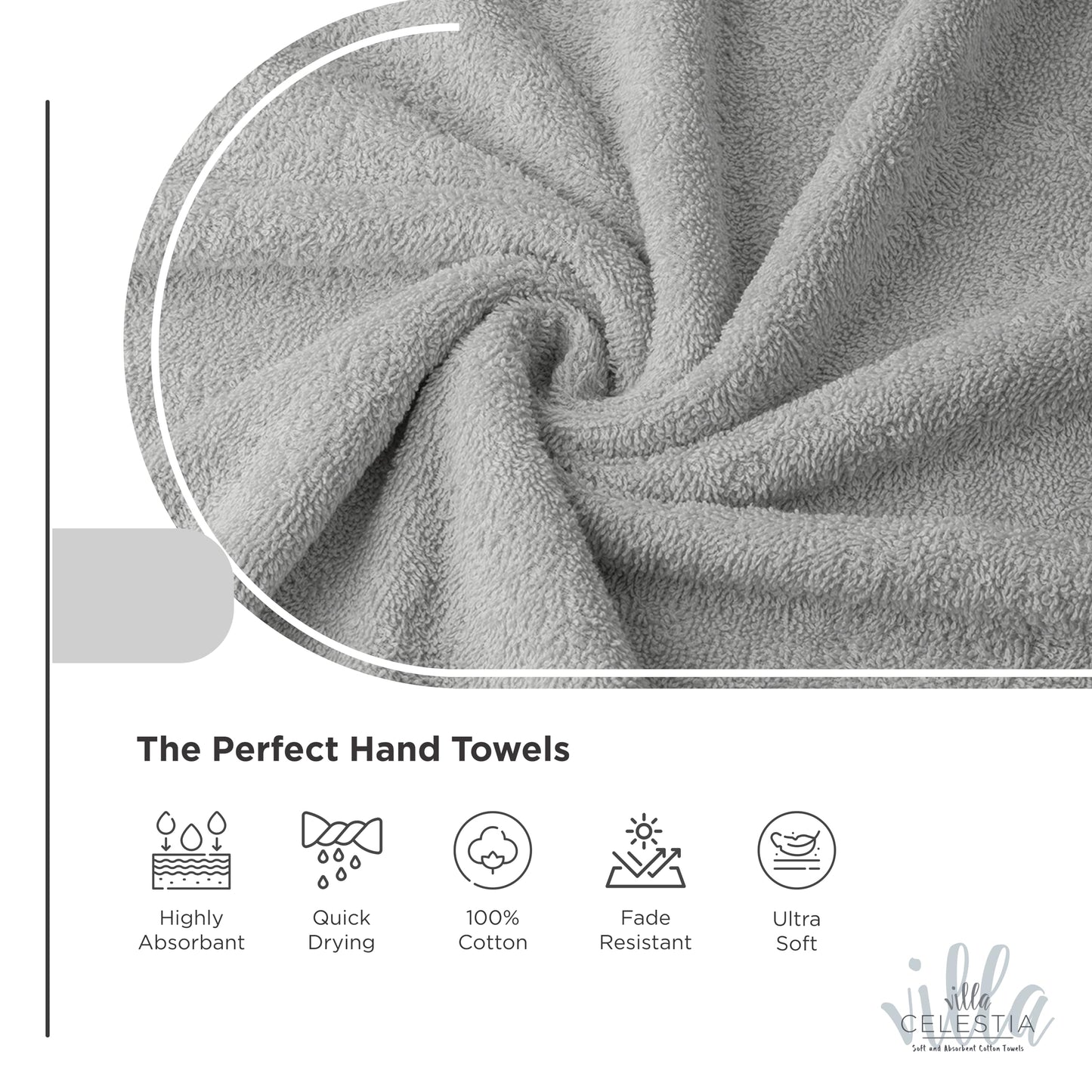 600 GSM 100% Cotton Bath Towels, Grey, Set of 4, Highly Absorbent, Plush, Soft, Quick Dry, 4 Pieces Combed Cotton Luxury Towels for Hotels, Spa, Salon, Bathroom, Dorm, Pack of 4