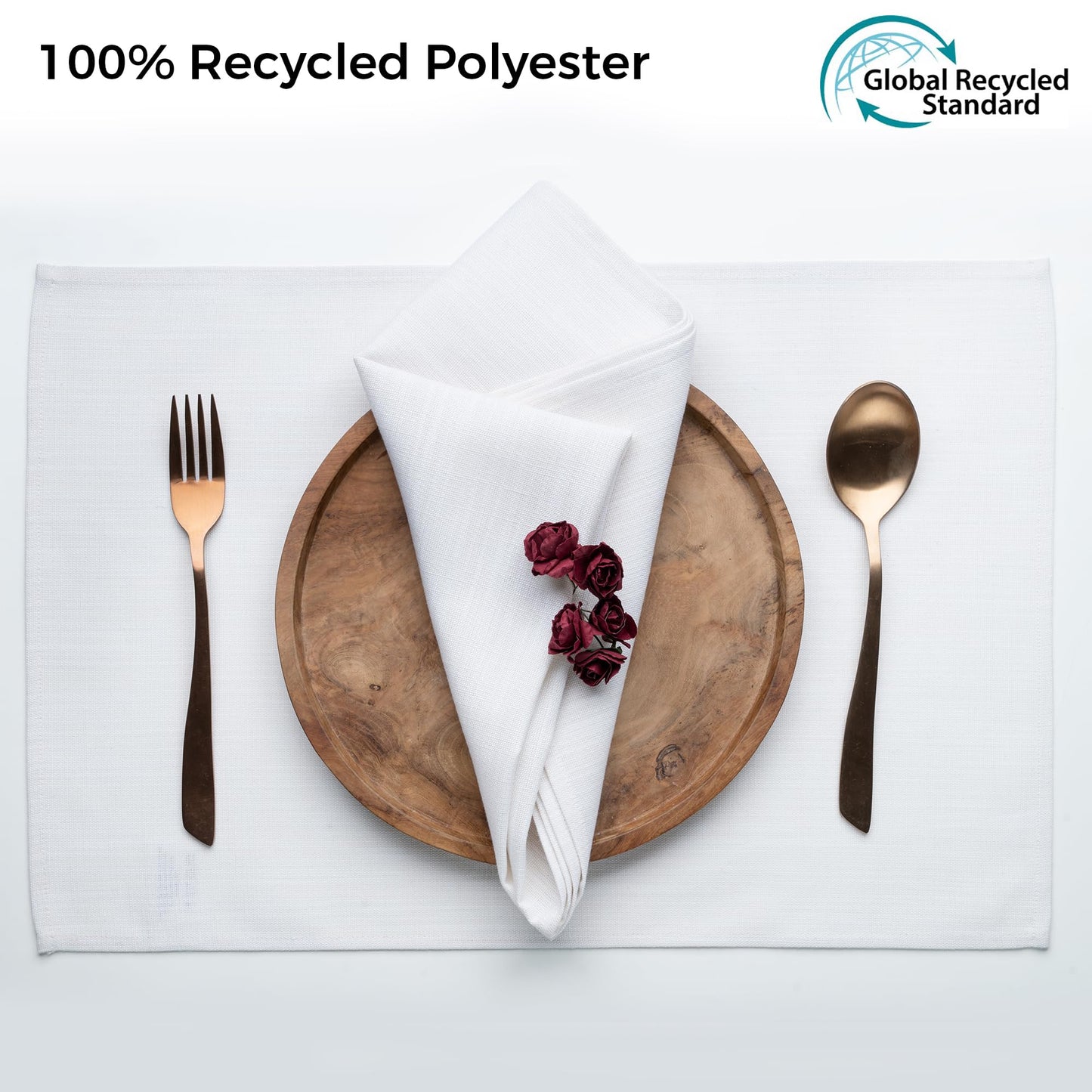 D'Moksha Homes Cloth Napkins 20 x 20 Inch Set of 4 - Premium Faux Linen Black Napkins - Wrinkle Resistant, Machine Washable Cloth - 100% Recycled Fabric Soft & Durable for Fall, Halloween