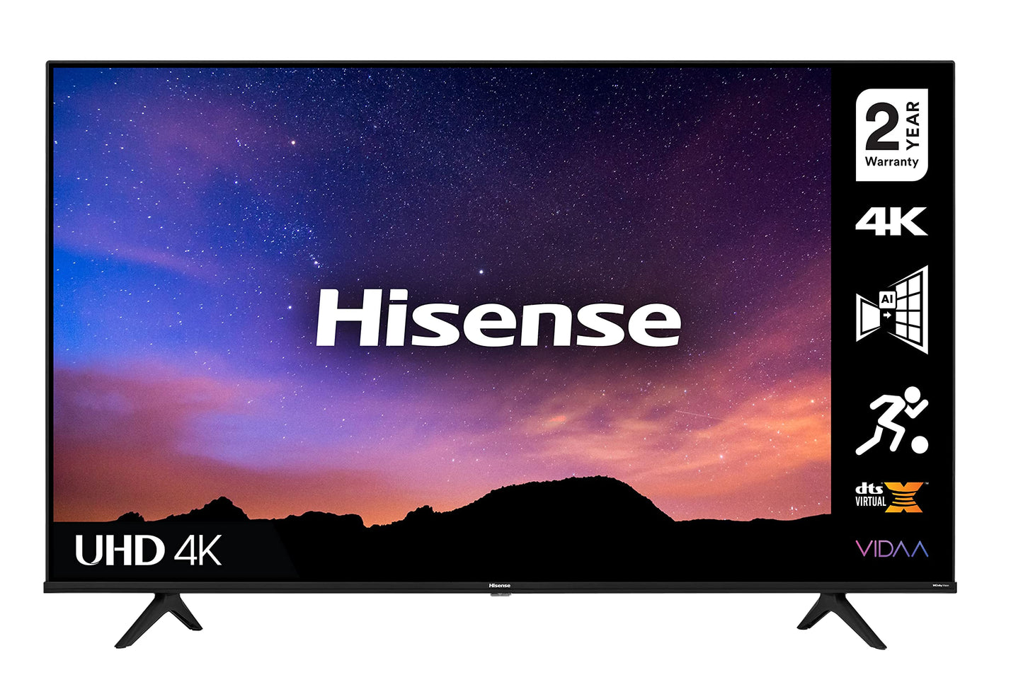 Hisense 43 Inch TV 4K UHD Smart TV, With Dolby Vision HDR, DTS Virtual X, YouTube, Netflix, Freeview Play & Alexa Built-in, Bluetooth & WiFi Black Model 43A6GTUK -1 Year Full Warranty.